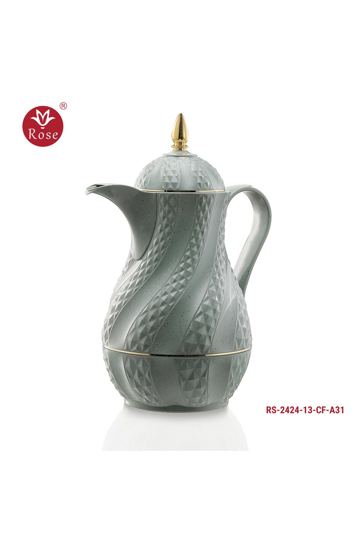 Rose-RS-2424 - A distinctive patterned tea and coffee thermos set consisting of two rose thermoses, one with a capacity of one and a half liters of coffee and one and a half liters of tea. 3