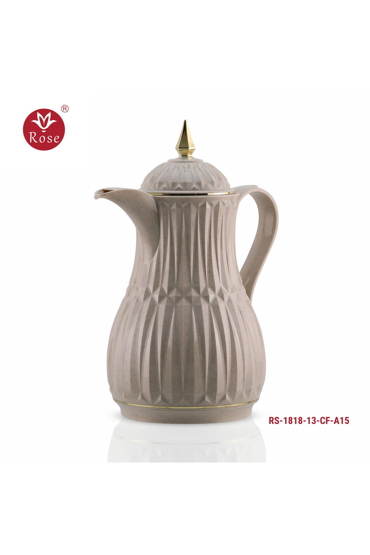 Rose-RS-1818 - A distinctive patterned tea and coffee thermos set consisting of two rose thermoses, one with a capacity of one and a half liters of coffee and one and a half liters of tea. 2