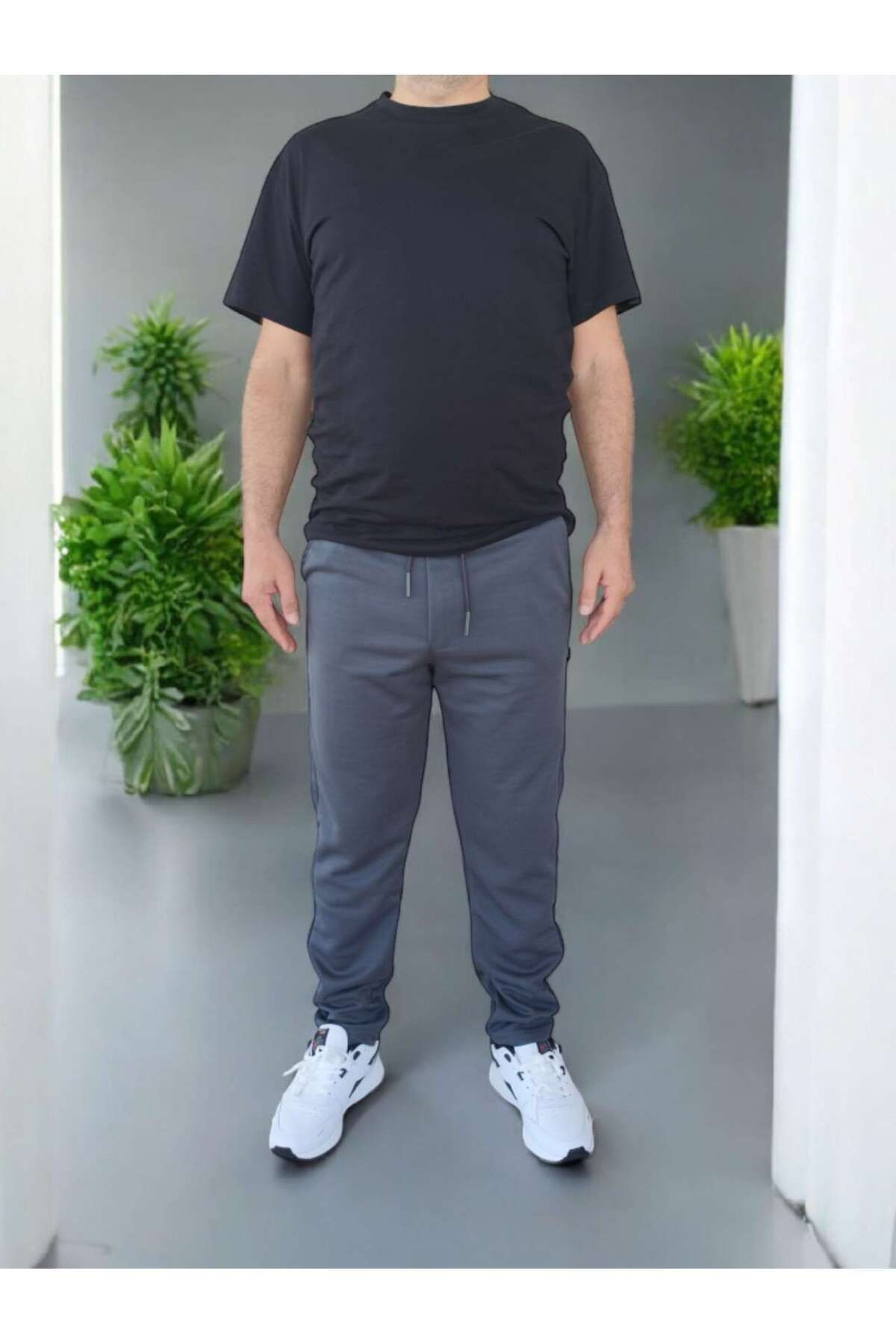 Besa Jogger 3 Cepli, Bağcıklı Ve Lastikli Esnek Bel, Duble Paça Rahat Pantolon