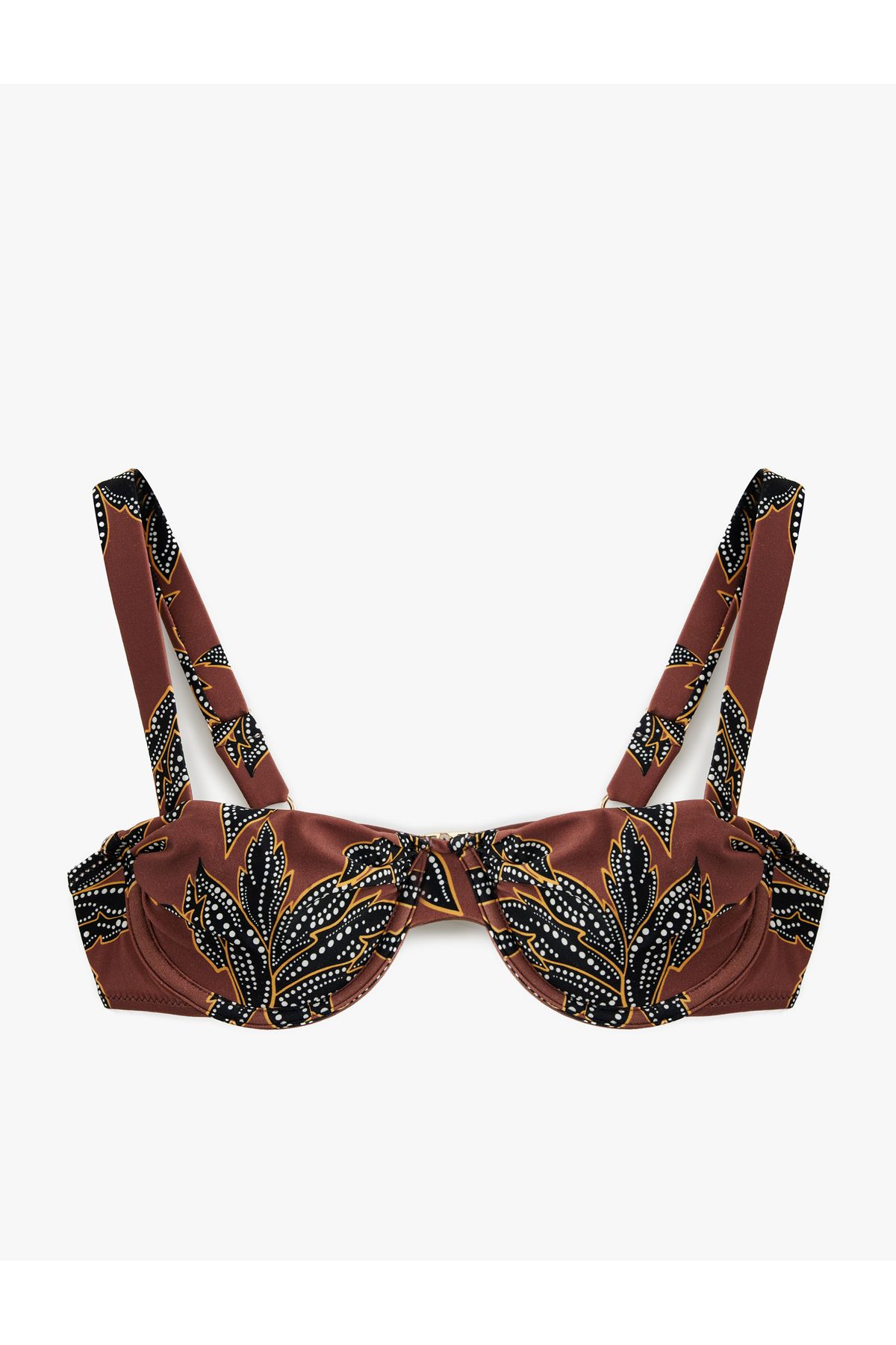 Koton Astarlı Çiçek Desenli Balenli Bikini Üstü