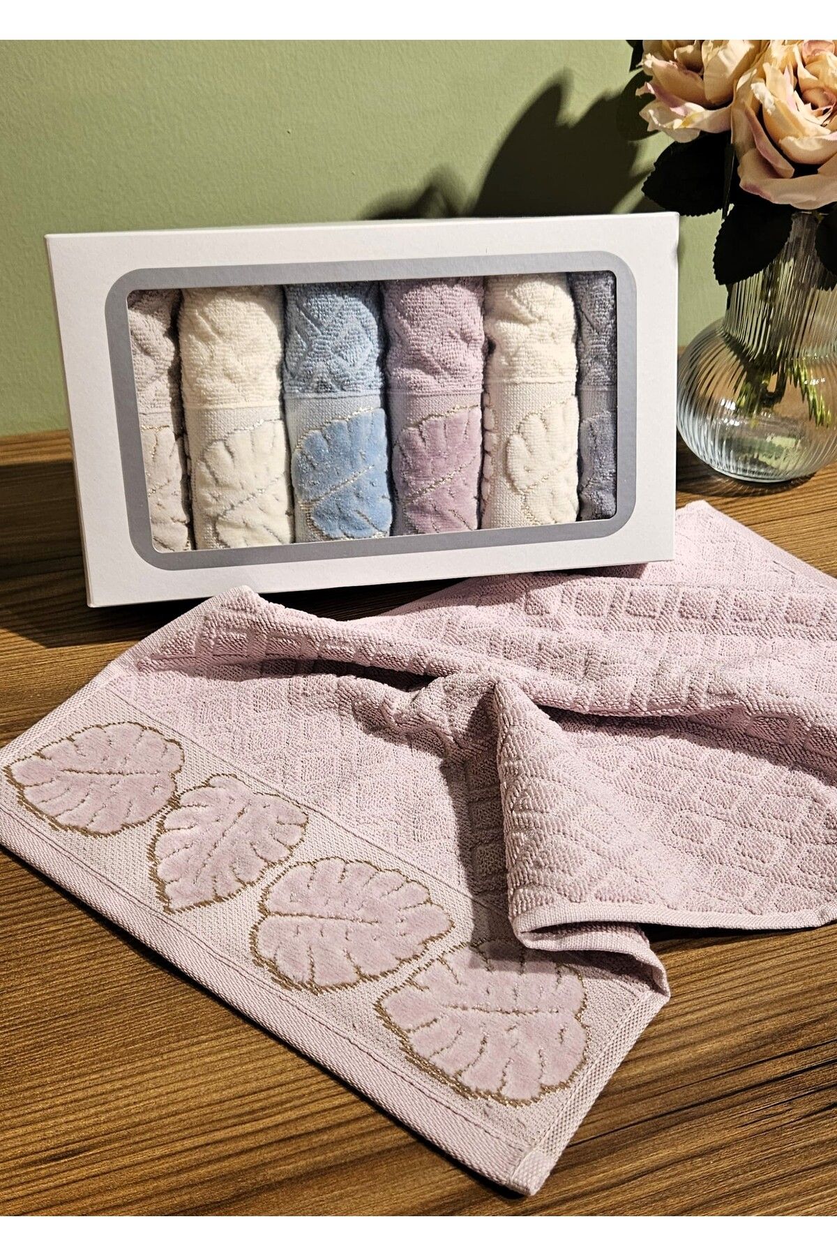 LİNDENİ HOME HEDİYELİK HAVLU ÇEYİZLİK HAVLU 30CM*50CM JAKARLI %100 PAMUK HAVLU