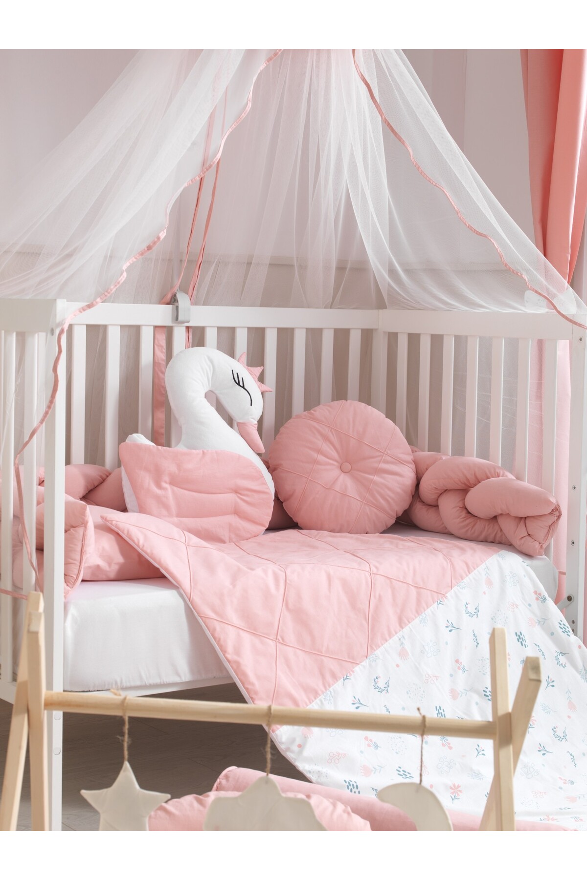 SOFT BABY TEKSTİL Flowers Örgü Beşik Uyku Seti fotoğrafı 3 (önizleme)
