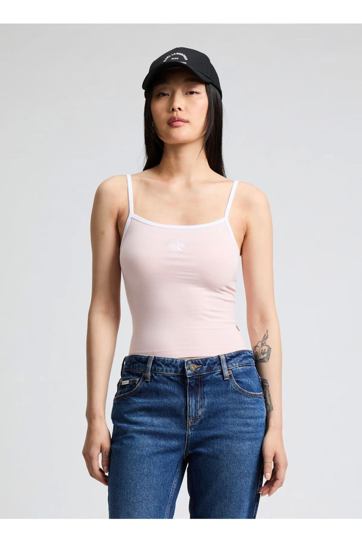 Guess Jeans Gj Emb Star Tank Top Kadın Pembe Atlet W5gp37j1314-g6r4