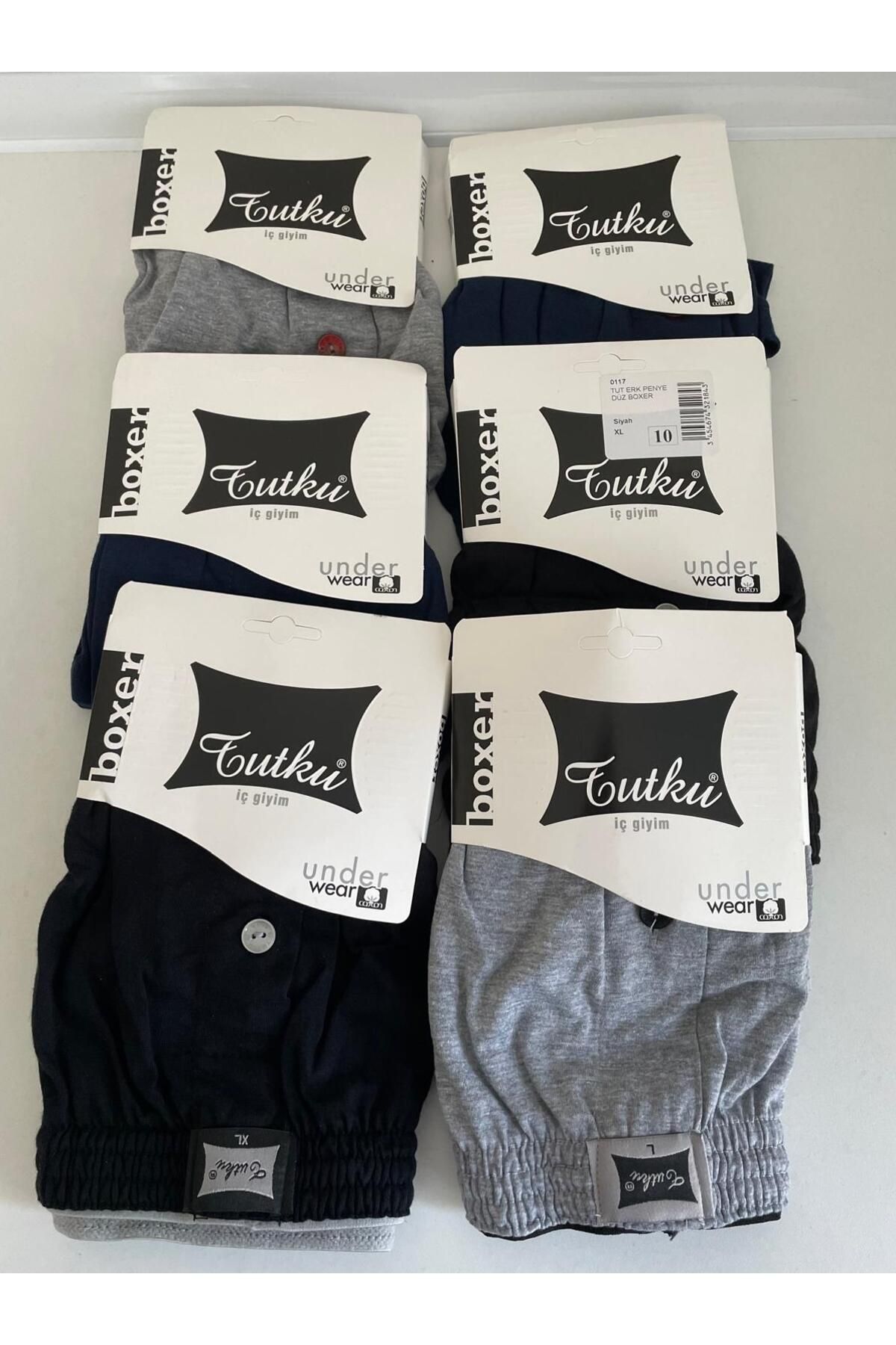 H&S STORE tutku erkek penye düz boxer 6 lı düğme detaylı kaliteli ve rahat