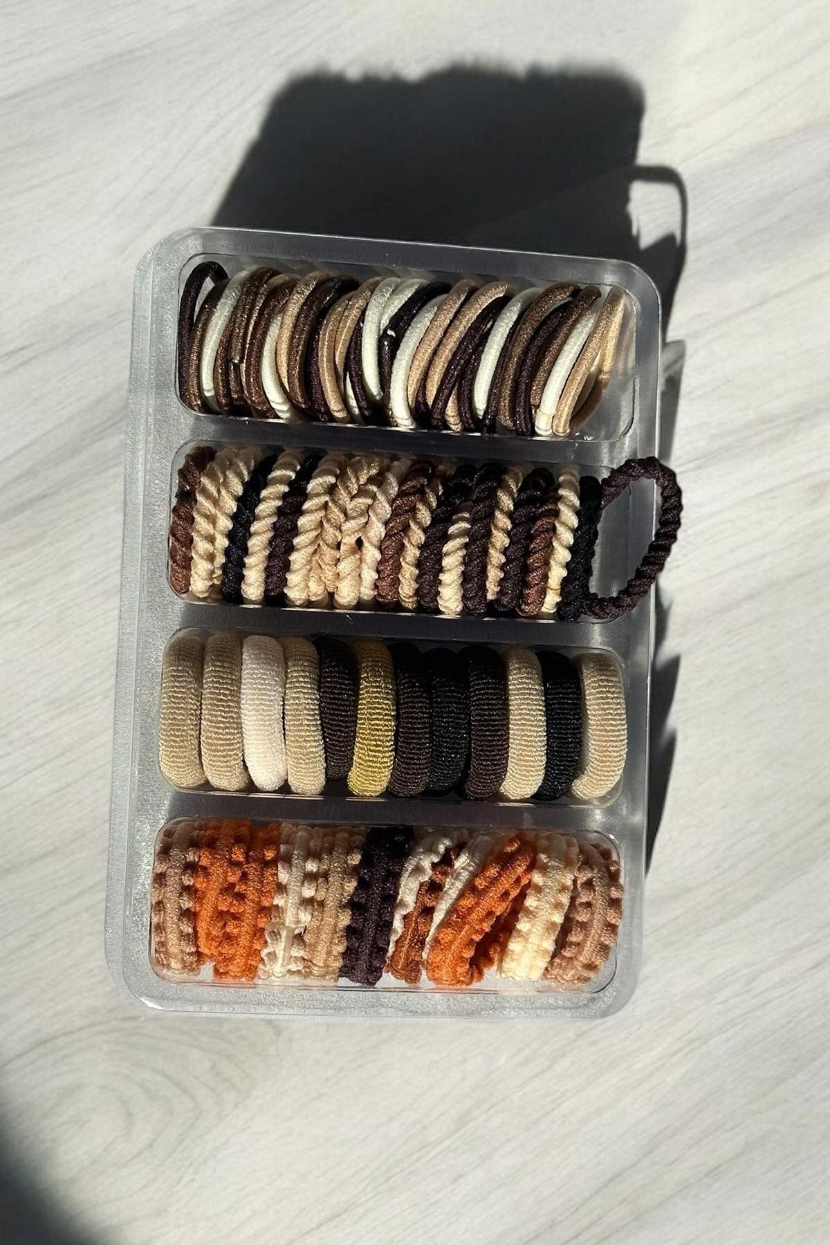 TAKIŞTIR Kahverengi Lastik Toka Set