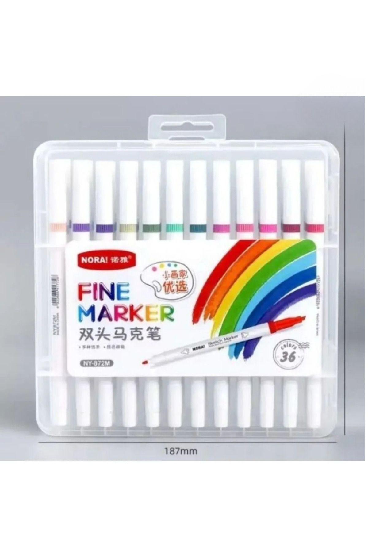 Çift Uçlu Sketch Marker Yıkanabilir Keçeli Kumaş Boya Kalemi 36'lı