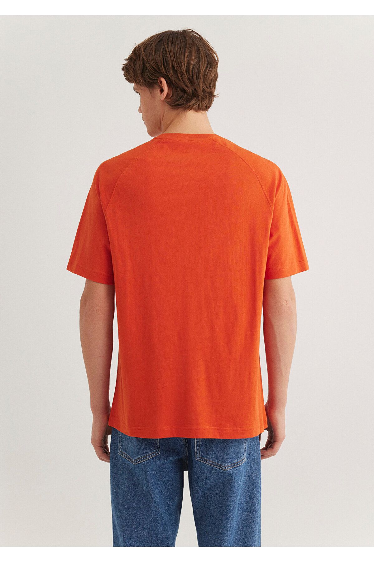 Mavi-Logo Printed Orange T-Shirt Loose Fit / Loose Relaxed Fit 0612550 -70435 4