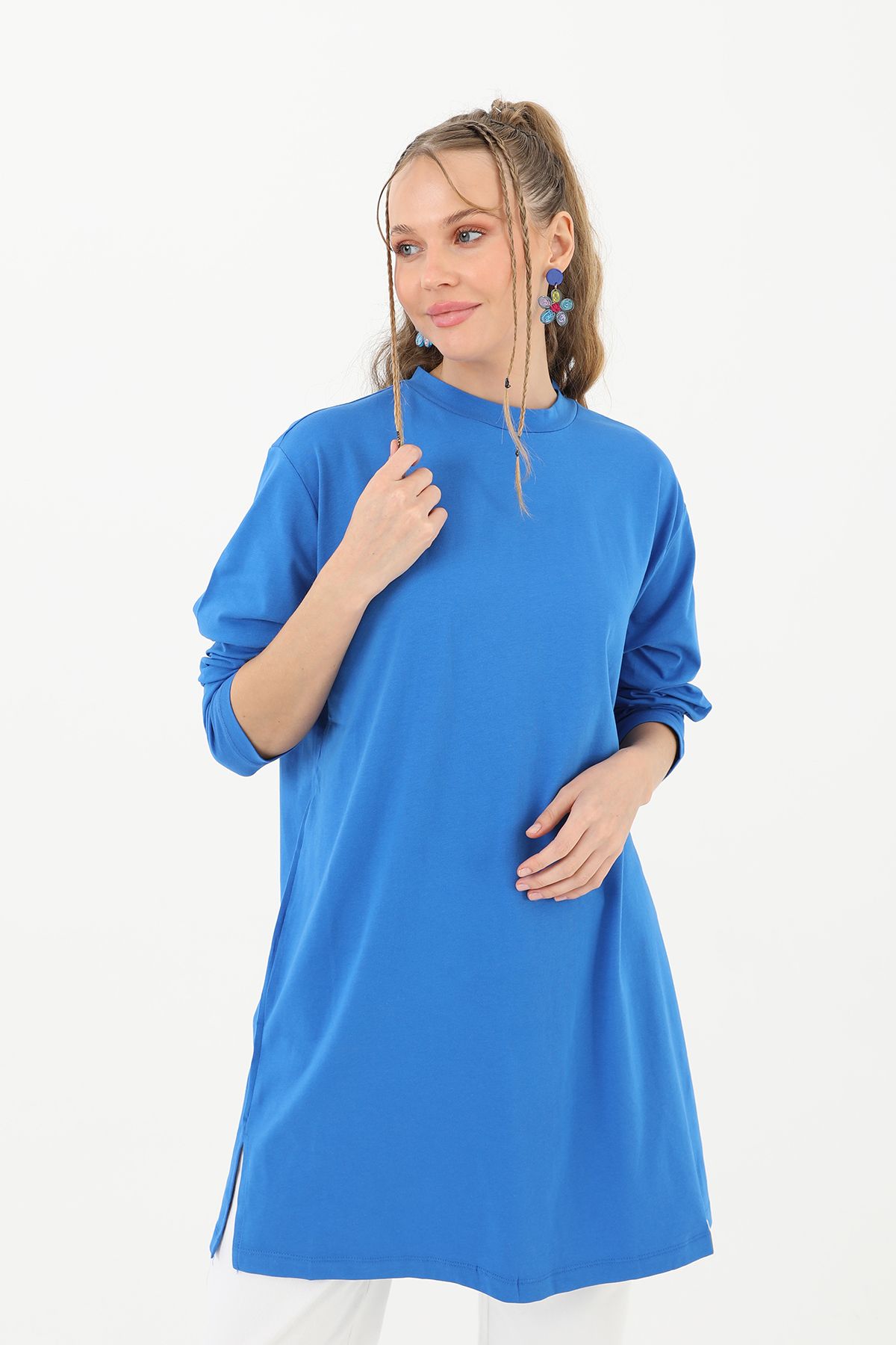 BERRUPAZ Kadın Basic Kısa Tunik-SOU10143