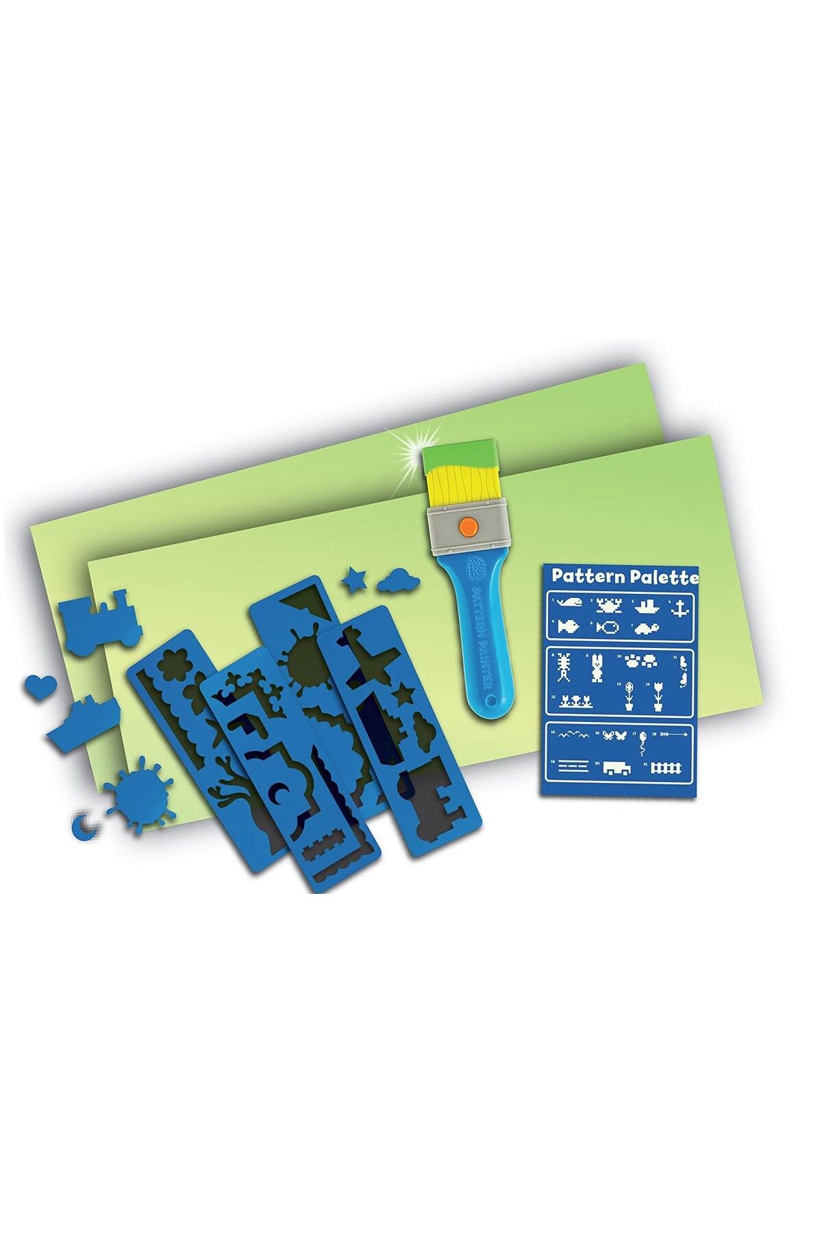zola-Fluorescent Light Creation Brush, 40 Stencils, 2 Sheets of Glowing Canvas 8