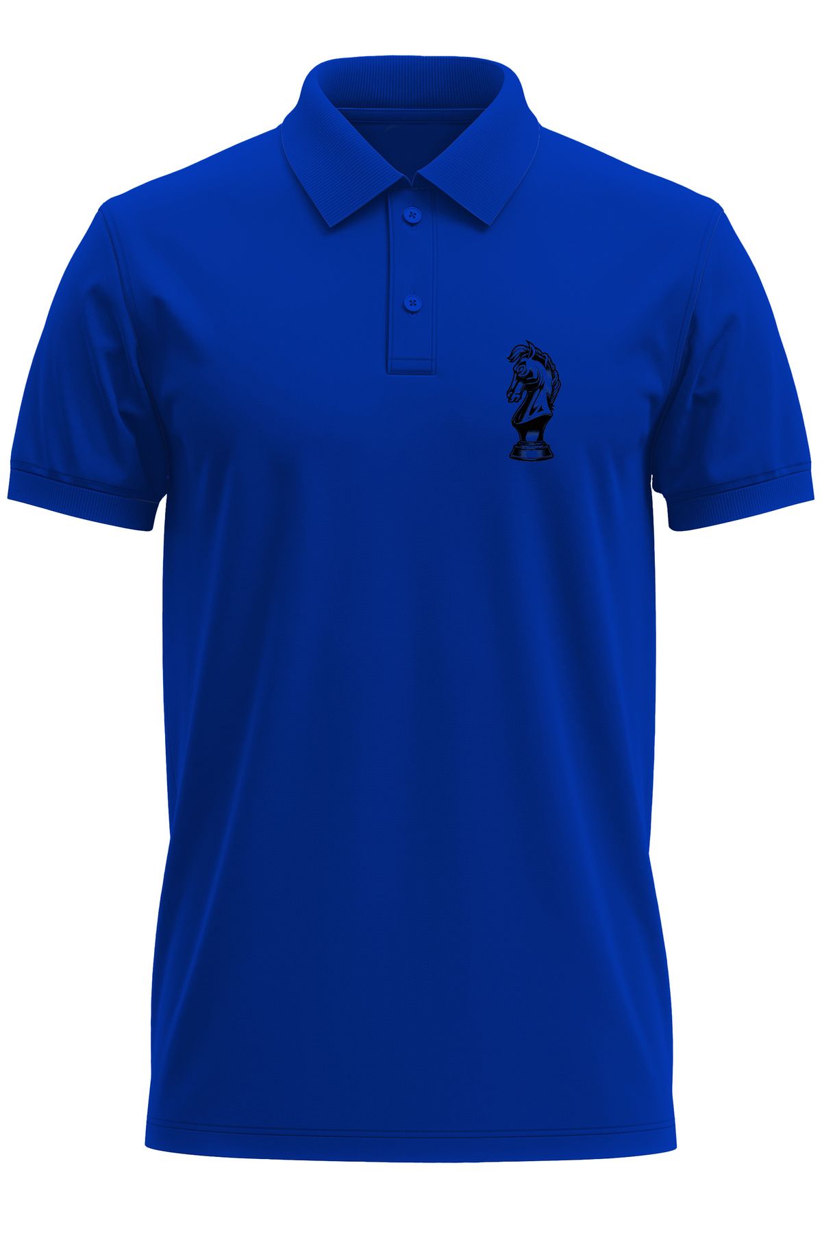 remonz Satranç At Baskılı %100 Pamuk Regular Fit Polo Yaka T-Shirt