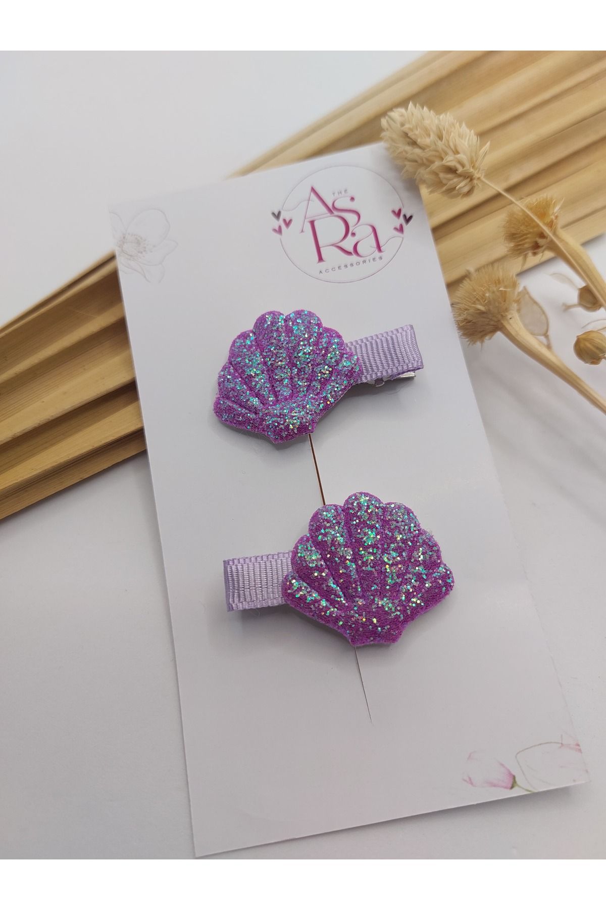 AsRa Accessories Mor midye figürlü klips toka