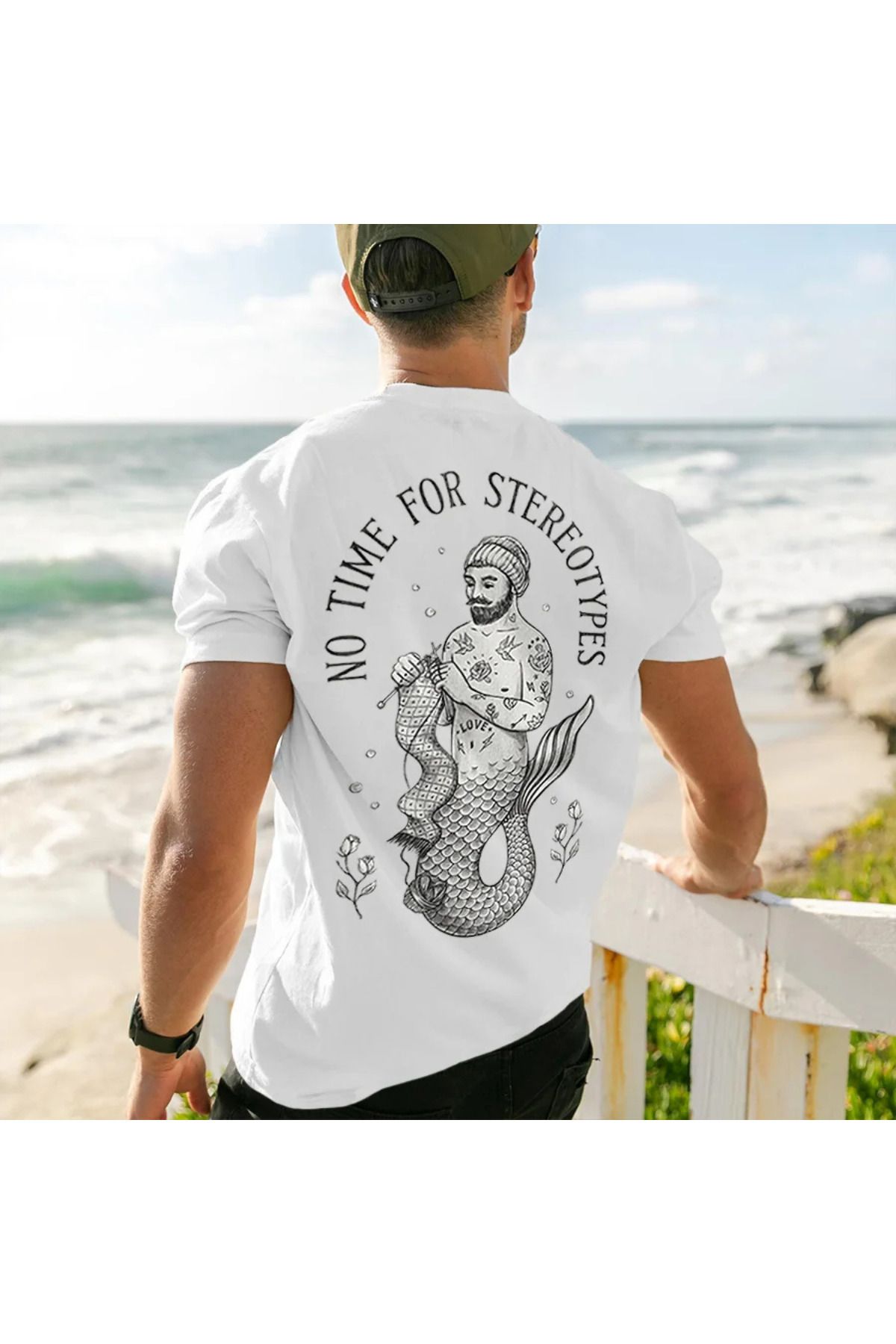 DESCARTES No Time for Stereotypes Baskılı Oversize T-shirt