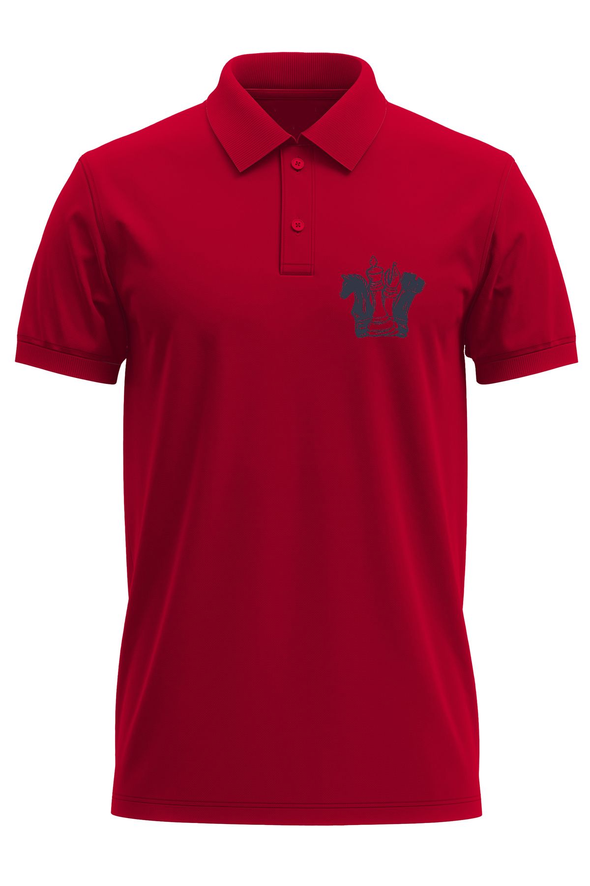 remonz Satranç Baskılı %100 Pamuk Regular Fit Polo Yaka T-Shirt