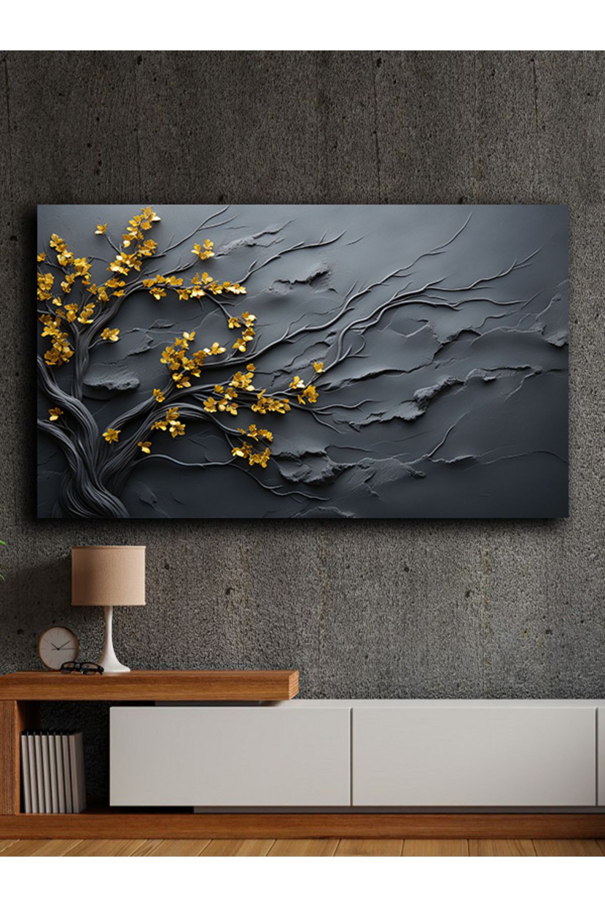 PRİME Concept Soyut yağlı boya görünümlü kanvas tablo 80x120 cm