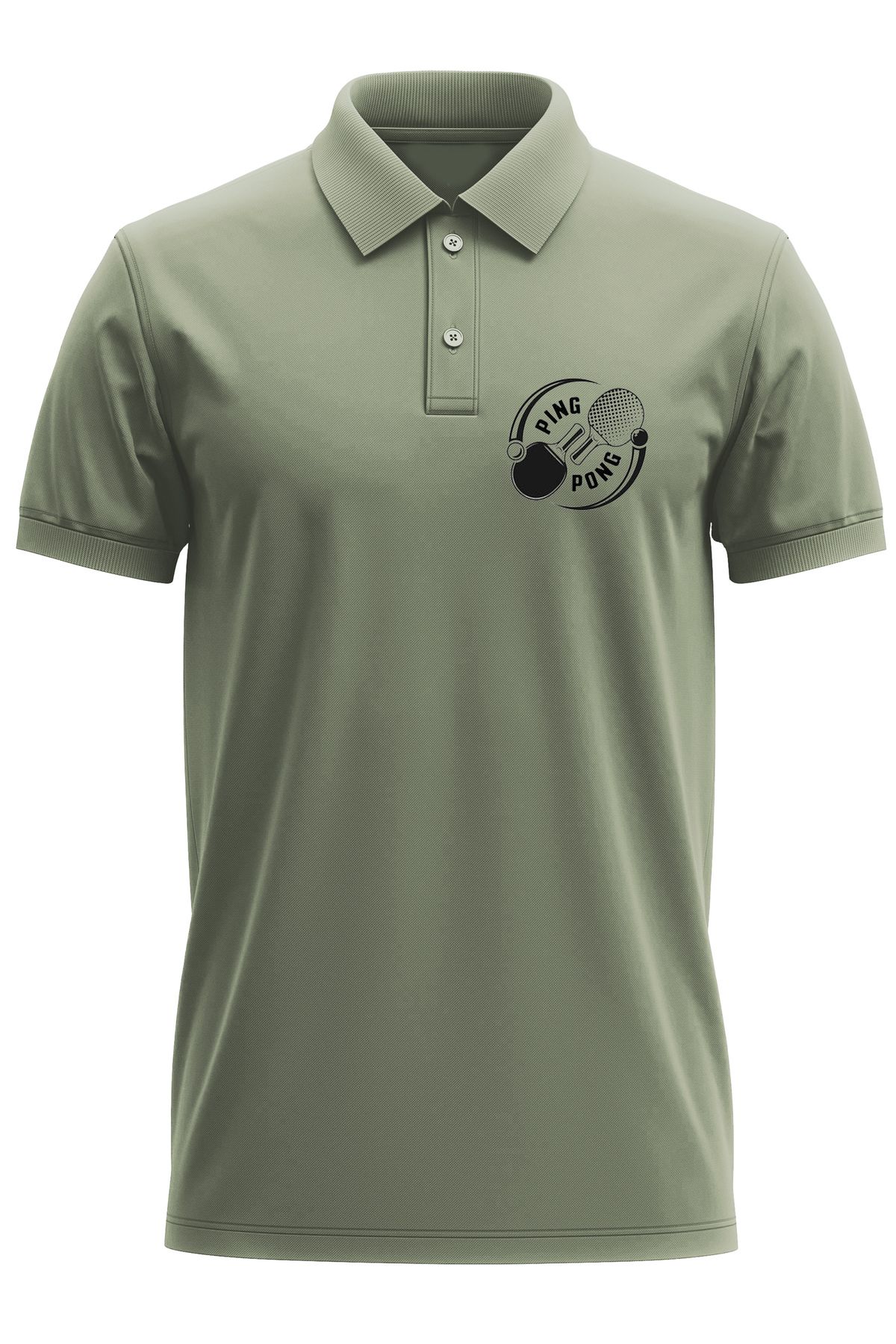 remonz Ping Pong Baskılı %100 Pamuk Regular Fit Polo Yaka T-Shirt