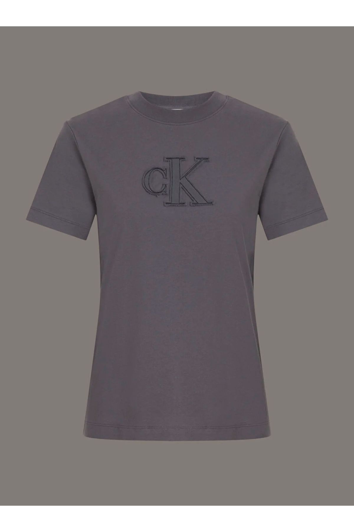 CK Jeans APPLIQUE REGULAR TEE Kadın Gri T-Shirt J20J225256-AEA