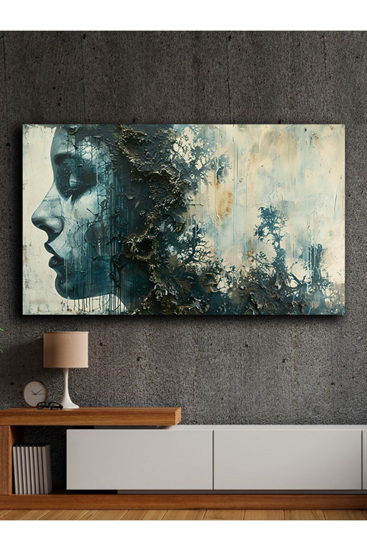 PRİME Concept Soyut yağlı boya görünümlü kanvas tablo 80x120 cm