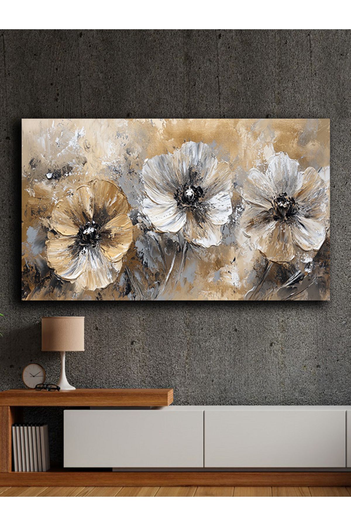 PRİME Concept Soyut yağlı boya görünümlü kanvas tablo 80x120 cm