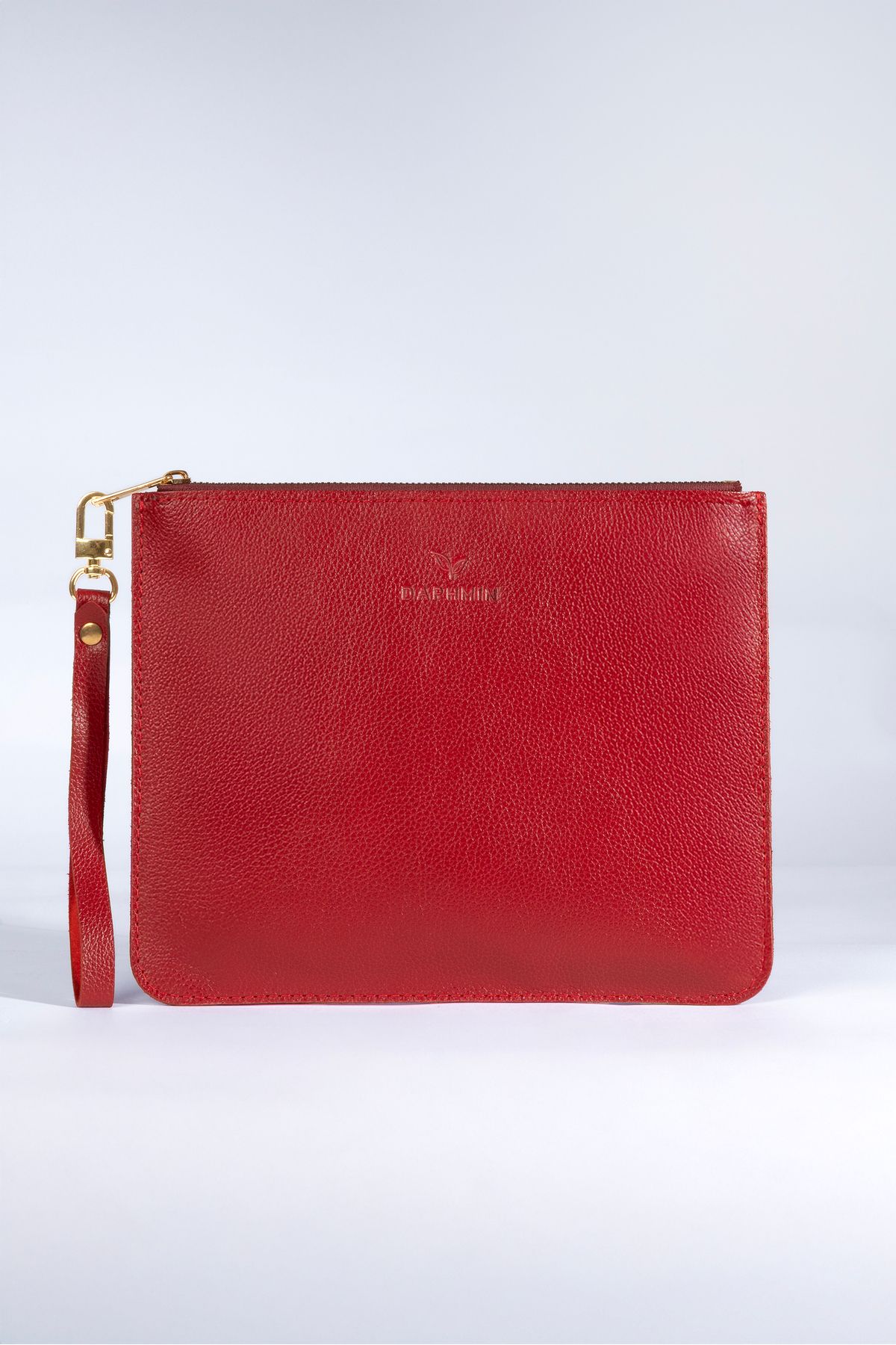 Daphmin Nia Hakiki Deri Clutch Çanta
