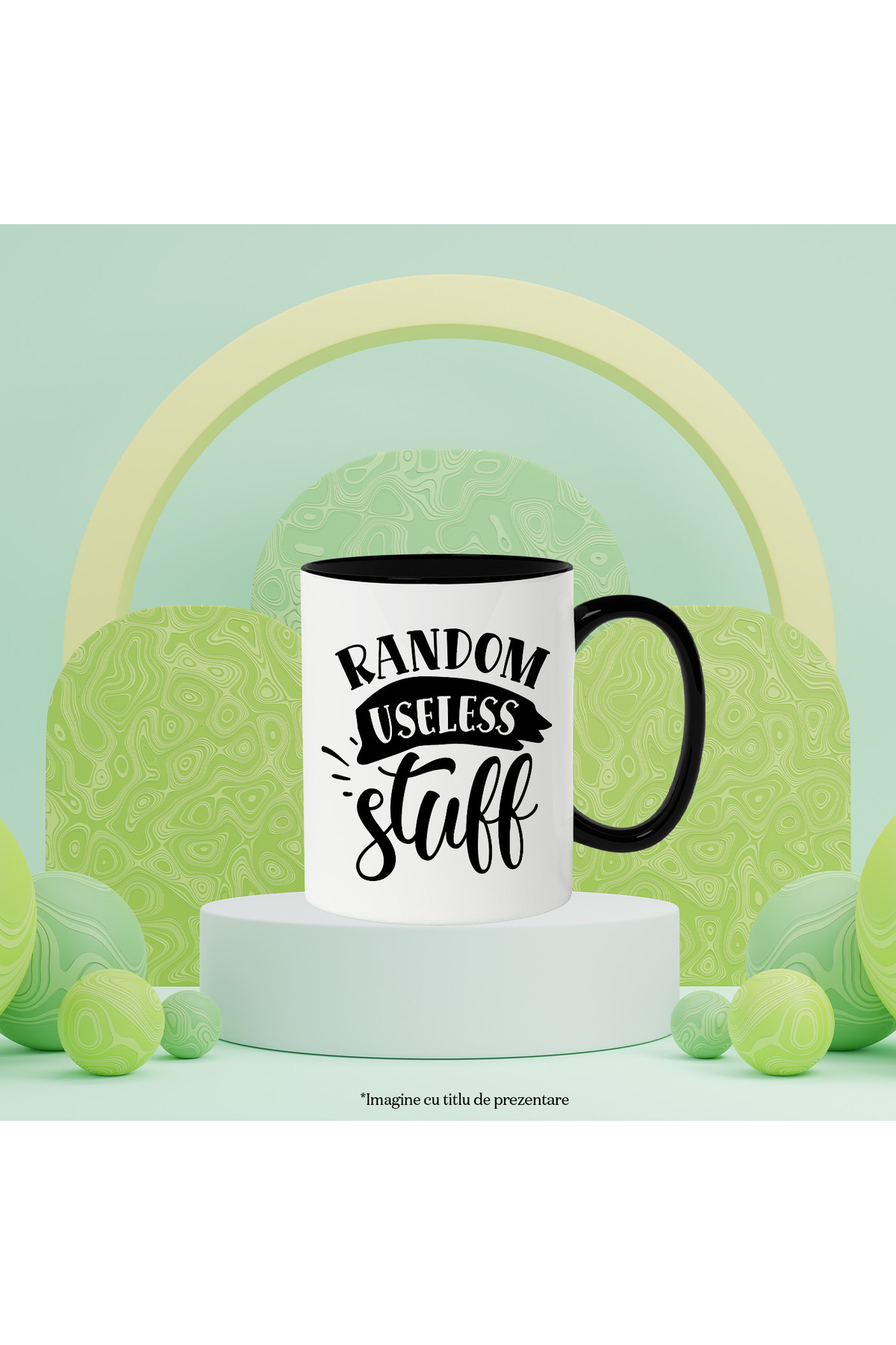StoryGift Romania-Mug with the text in English "Random useless stuff" - random useless stuff with , With ,STG 3