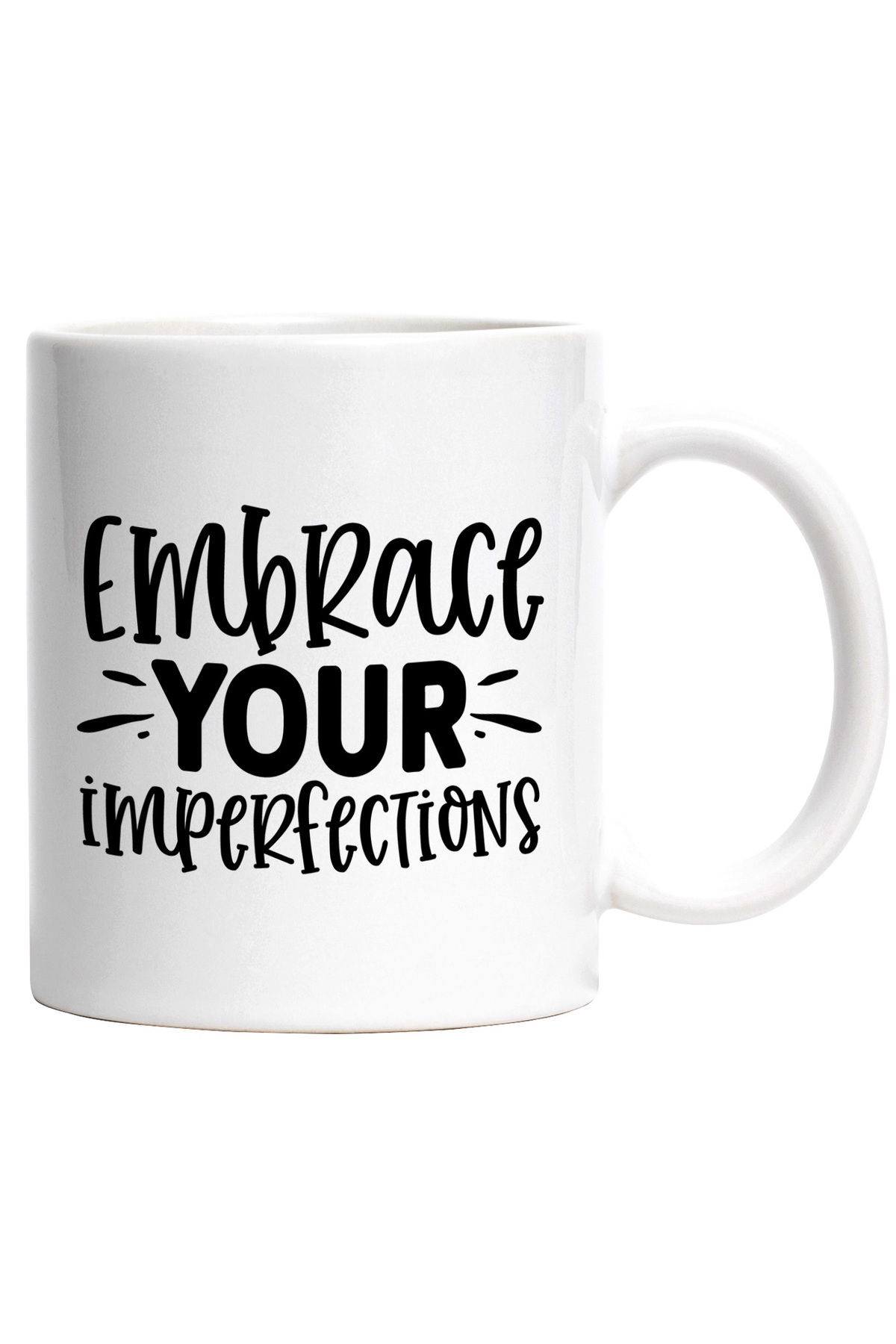 StoryGift Romania Cana Cu Mesaj Care Te Indeamna Sa Iti Imbratisezi Imperfectiunile Cu Maner Alb, Cu Maner Alb - One Size