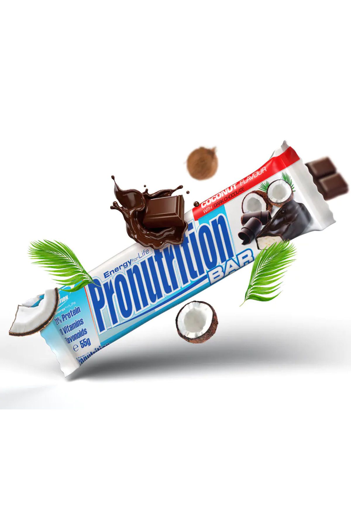 Pro Nutrition Batoane Proteice, Pronutrition Bar Cocos 55g Baton - One Size