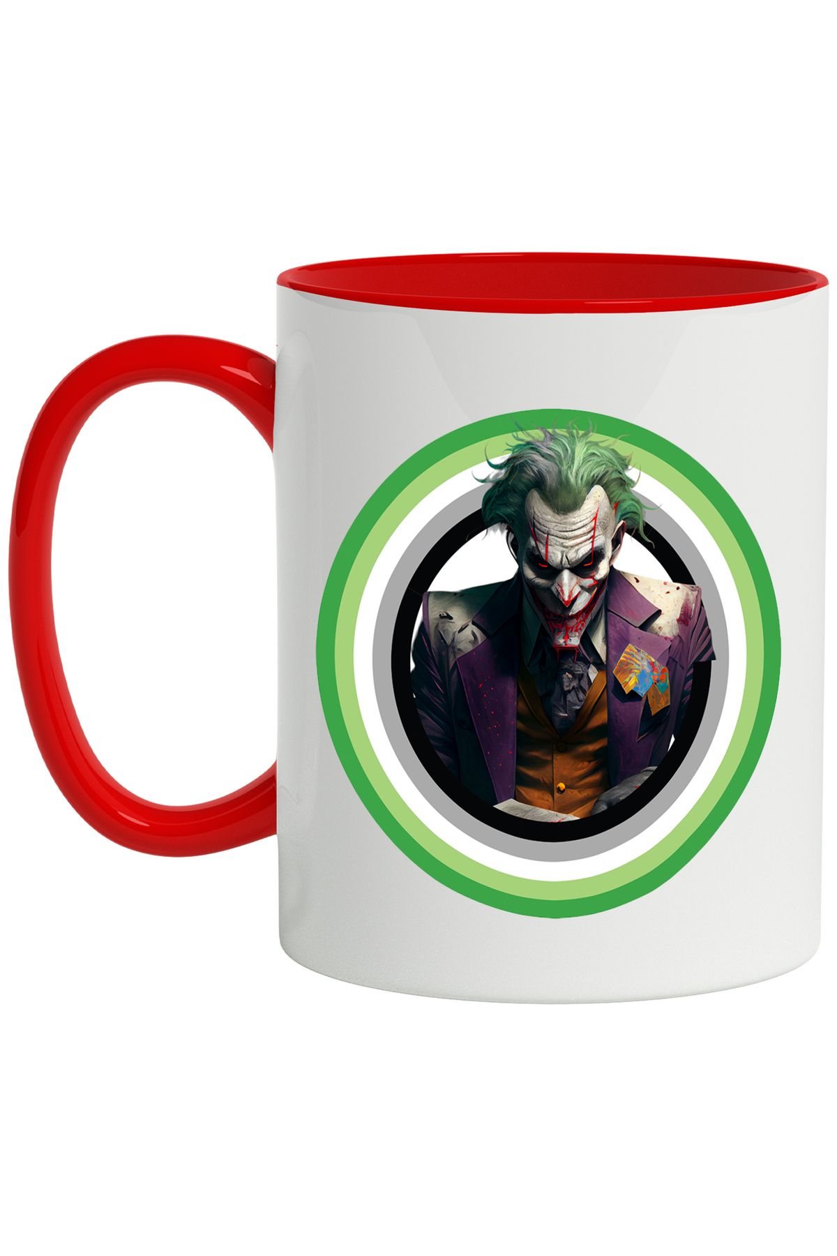 StoryGift Romania Cana Cu Joker, Dc, Raufacatori, Benzi Desenate, Iubitori De Filme, Multicolor 33, Cu Maner Rosu - One Size