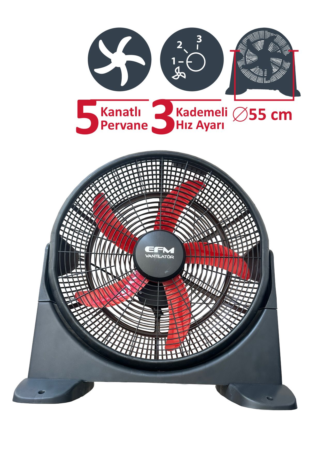 Blooma 3 Kademeli Büyük Boy Yer Tipi Vantilatör