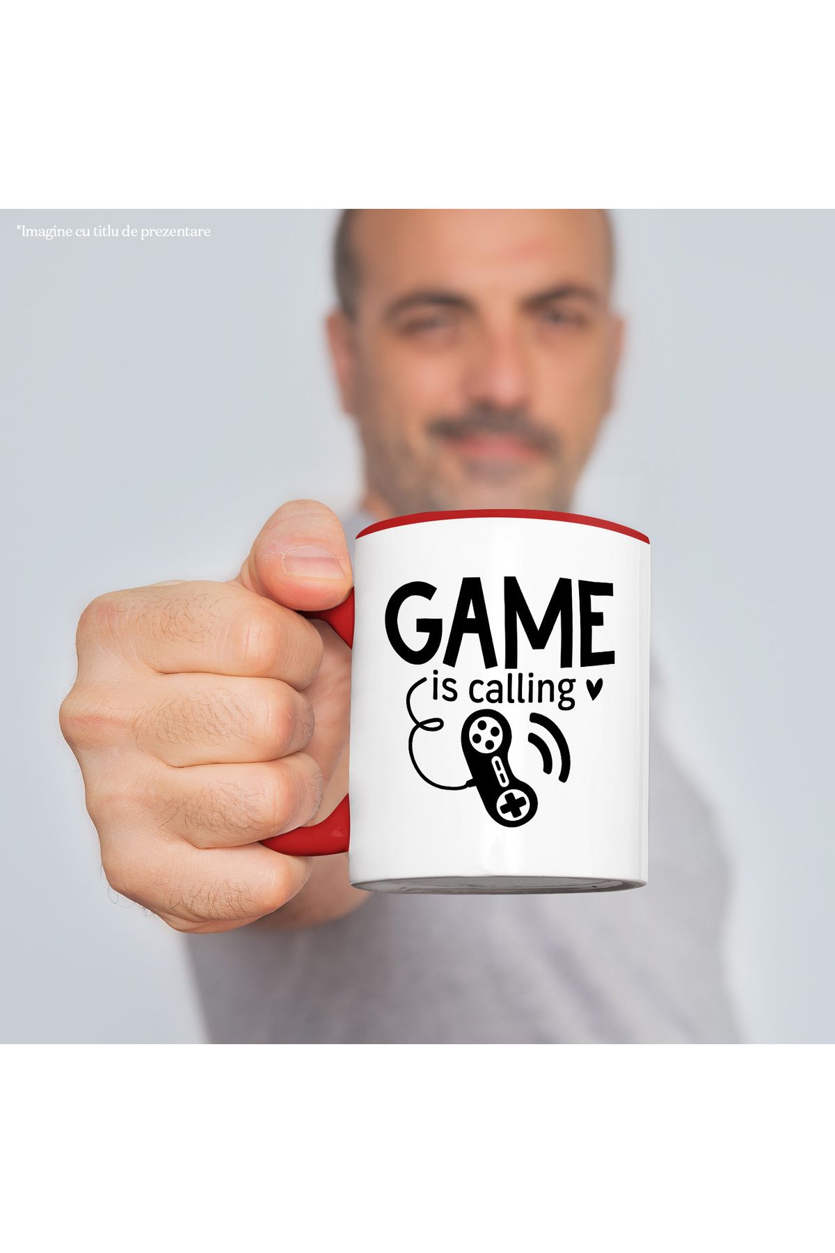 StoryGift Romania-Cana cu o inimioara si un controller cu textul "Game is calling" - jocul ma chea, Cu Maner Rosu 2