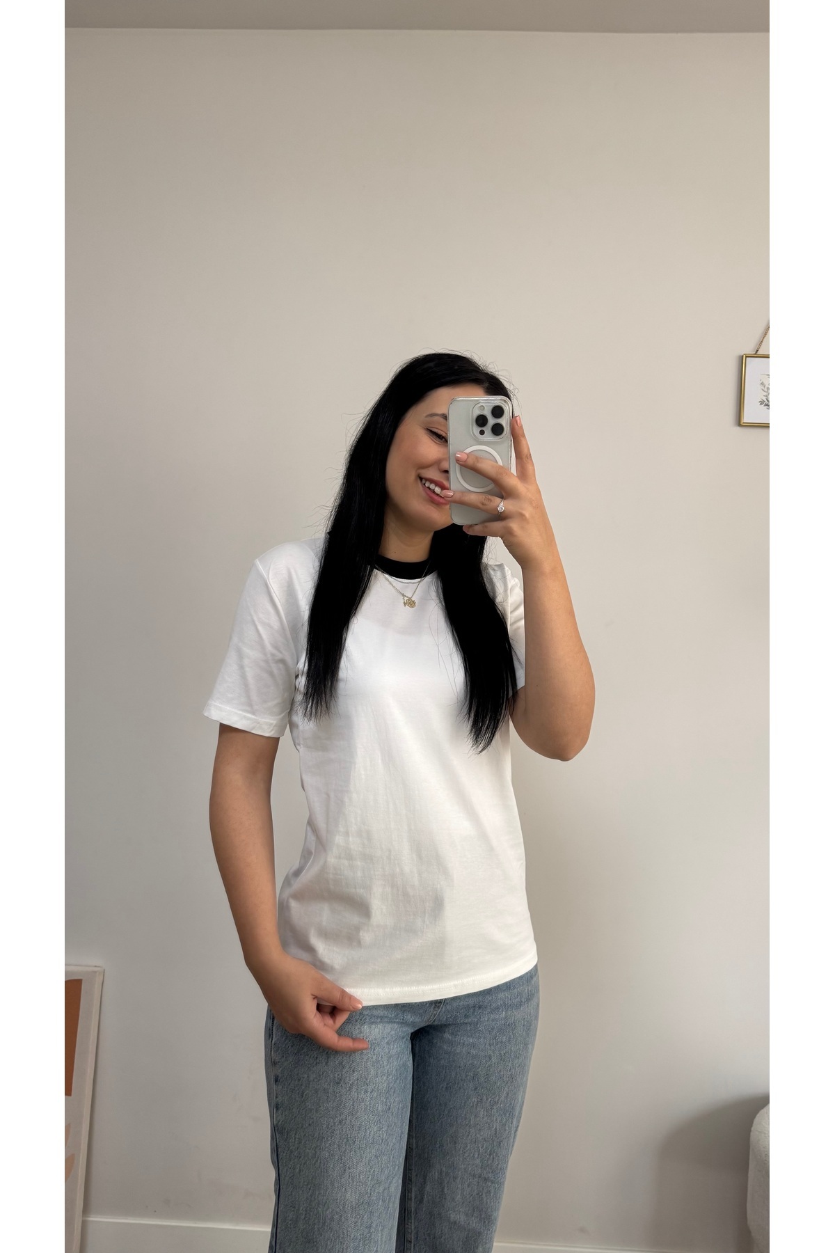 DUSOHOME-Basic T-Shirt with Contrast Collar 2