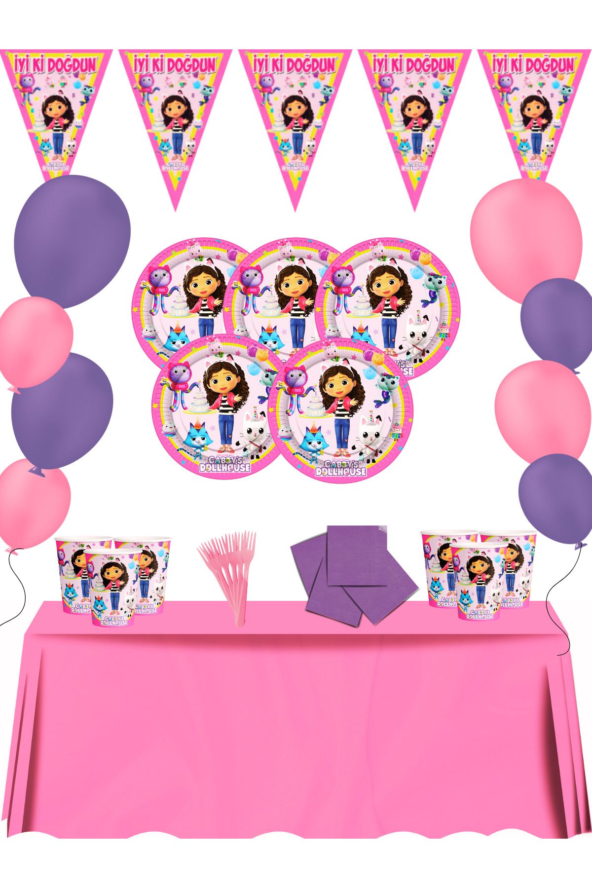 snowparty Gaby's Dollhouse Gabbynin Hayal Evi Doğum Günü Parti Malzemeleri Süsleri Seti