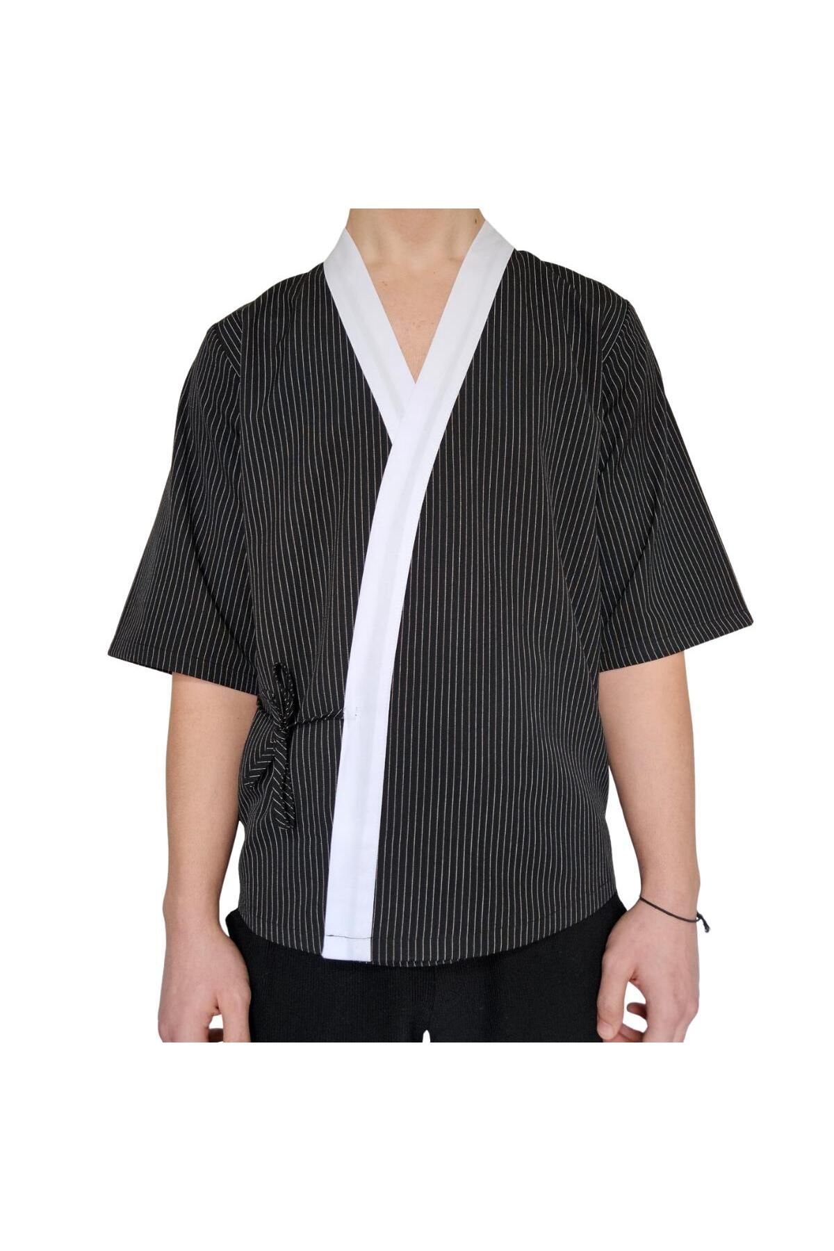 FORMTEKS Sushi Şef Kimono Ceketi Çizgili