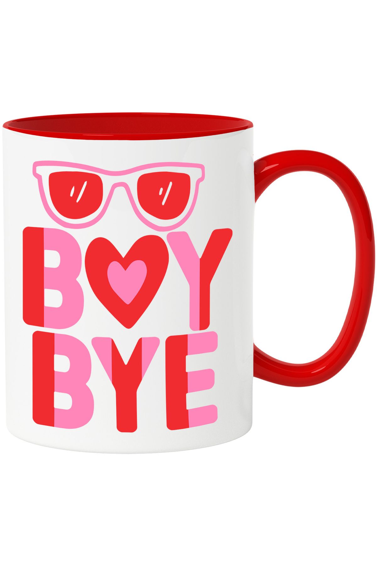 StoryGift Romania Cana Pentru Fetele Care Isi Iau Ramas Bun De La Baieti - Ochelari De Soare Cu Ma, Cu Maner Rosu - One Size