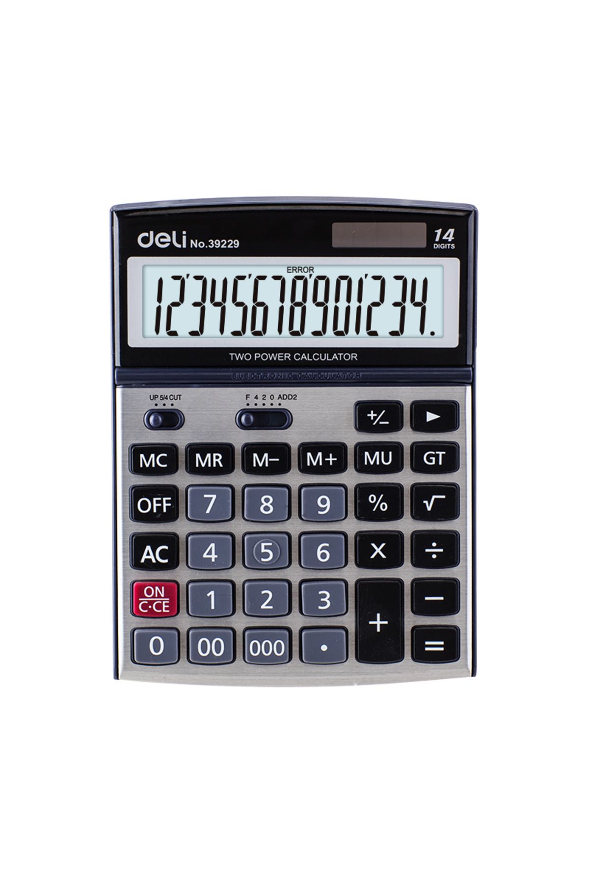 Deli Calculator De Birou Cu 14 Cifre, Metalic, 39229 Deli - One Size