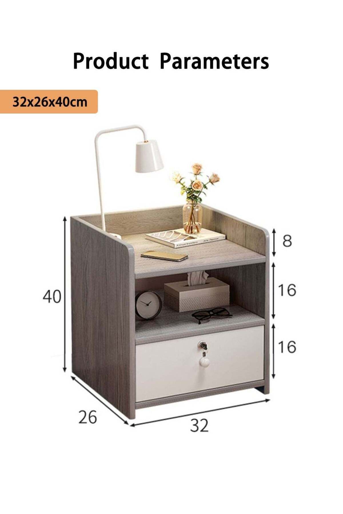 soufa dibaj-Large-Capacity MDF Engineering Board Storage Home Bedside Coffee Table And Nightstand With Drawer 7