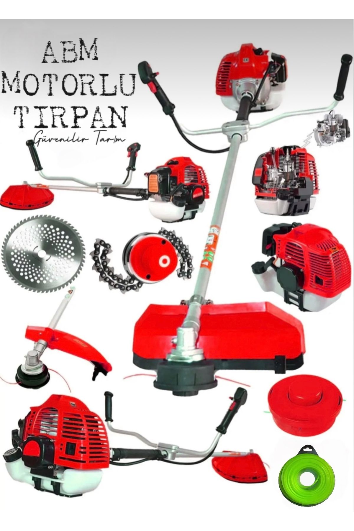 ABM BENZİNLİ YAN TIRPAN 52CC (Çim Biçme)Seti