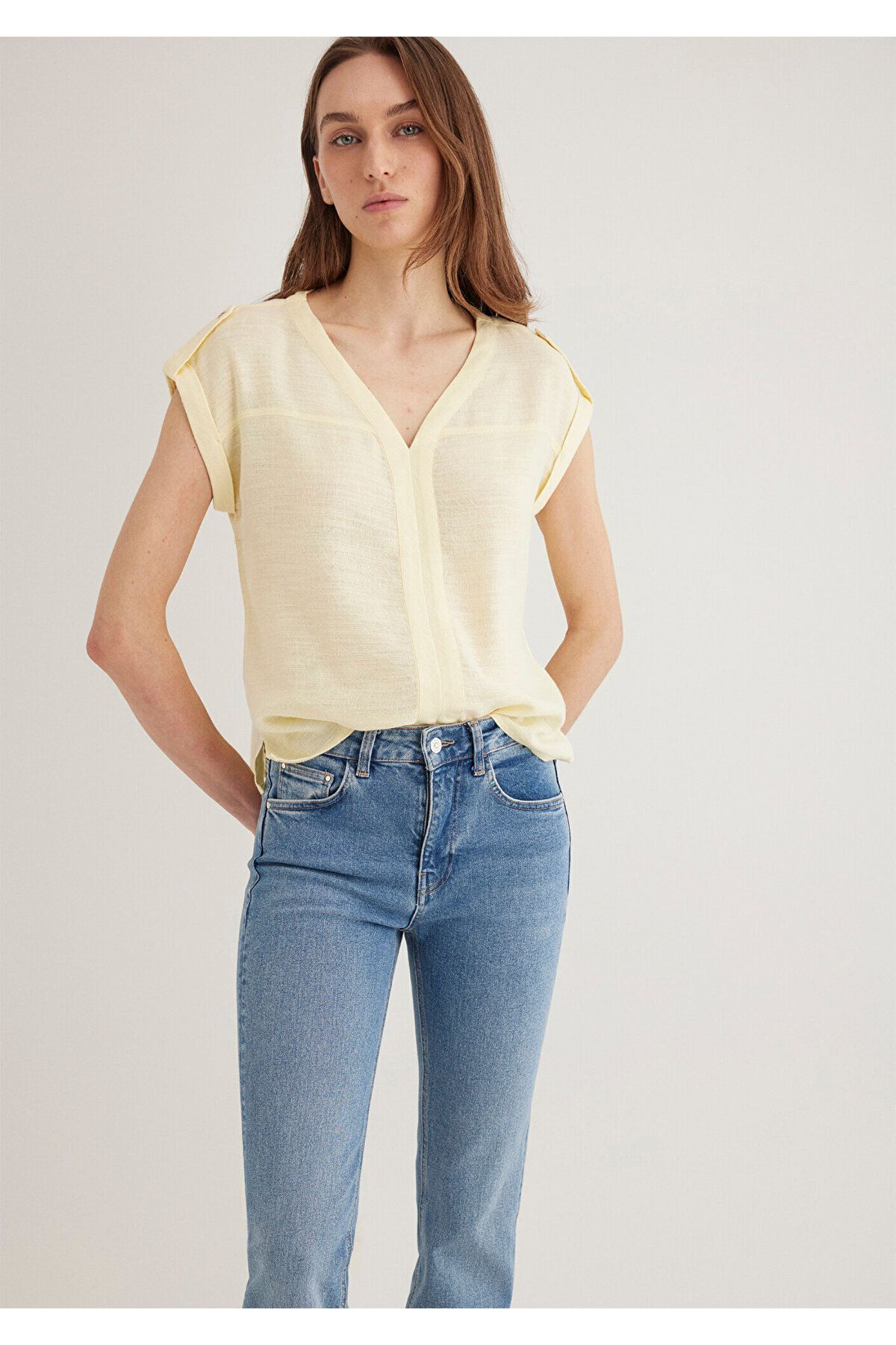 Mavi-V-Neck Yellow Blouse 122504 -71305 3