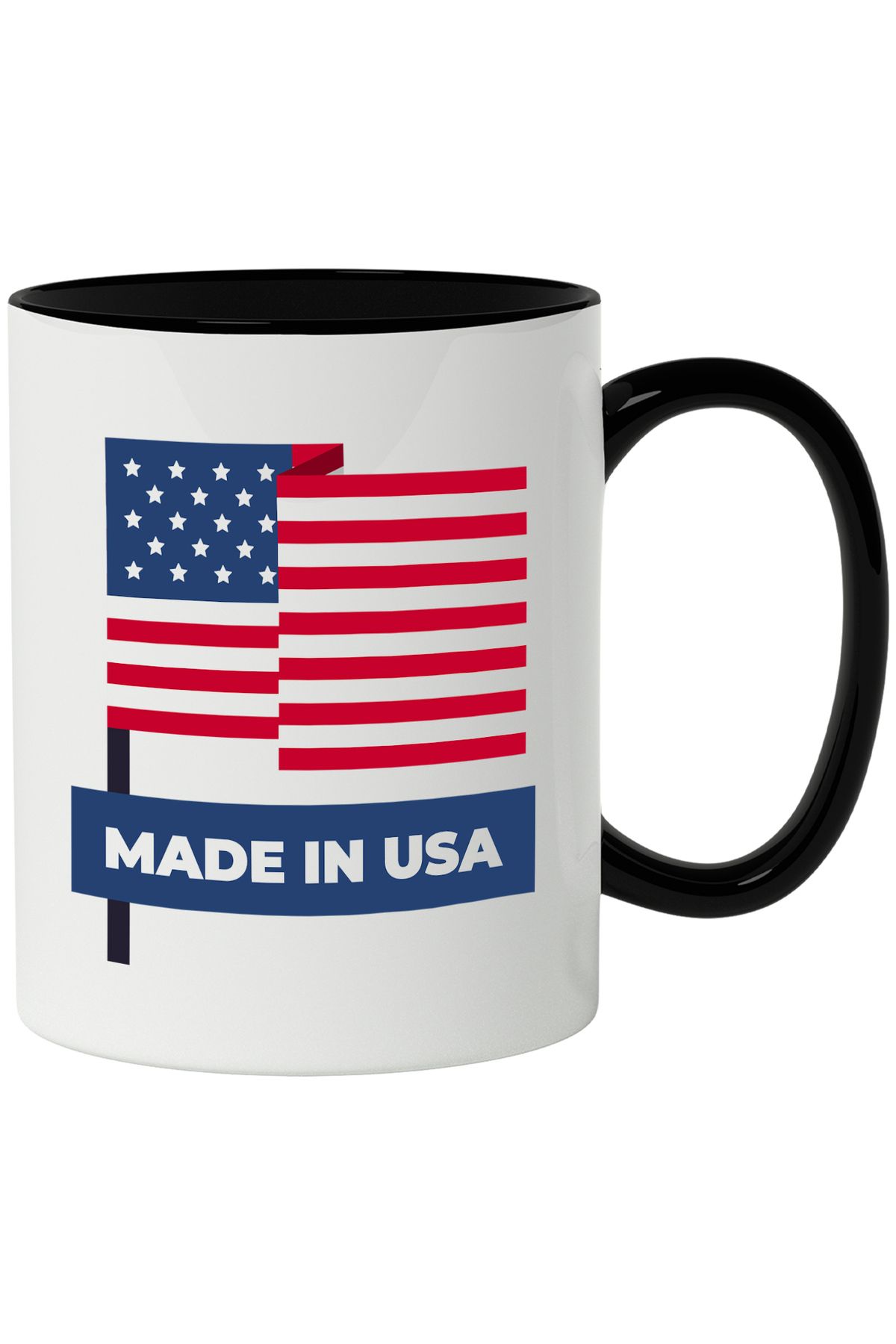StoryGift Romania Cana Cu Mesaj In Engleza Made In Usa, Sua, America, Steag, Multicolor 330 Ml, Ce, Cu Maner Negru - One Size
