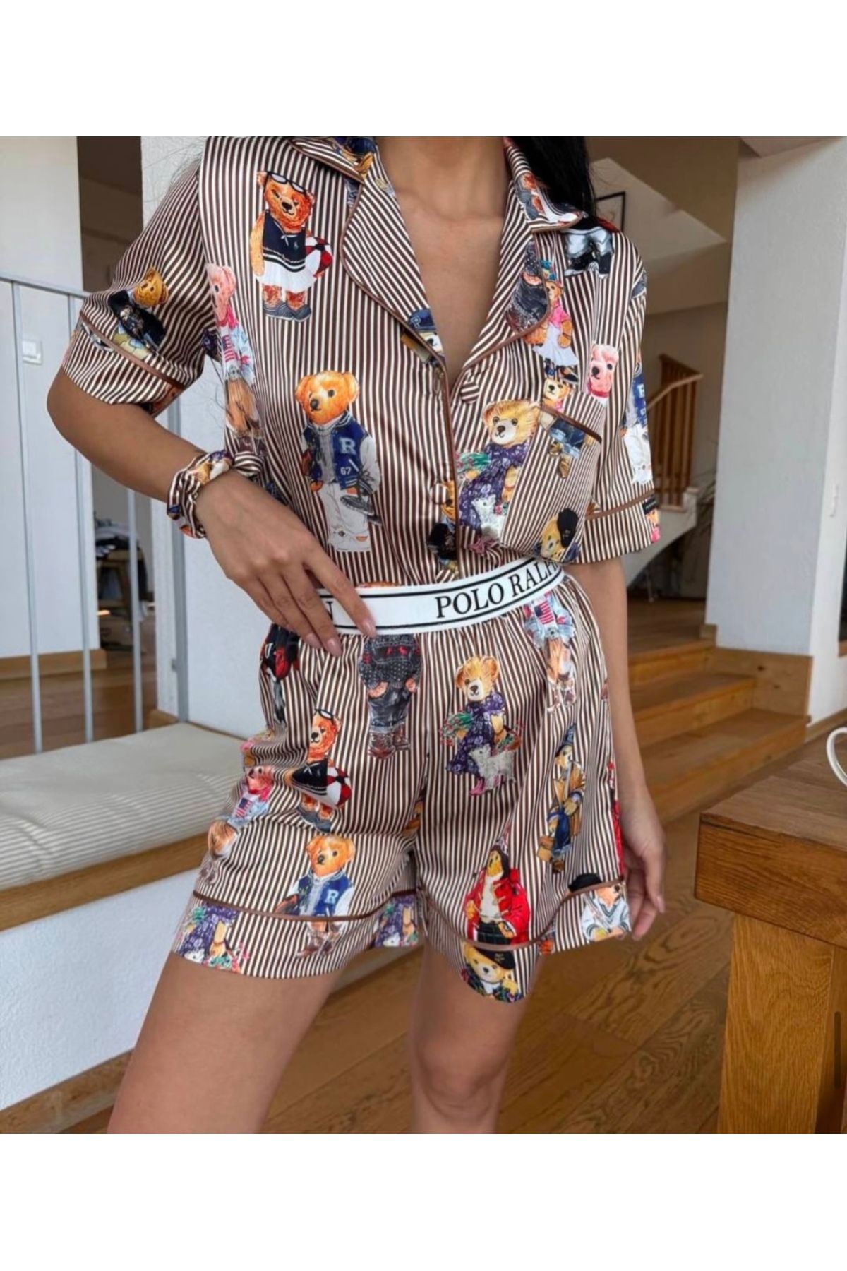 Butik SATEN MİNİ ŞORTLU PİJAMA TAKIMI