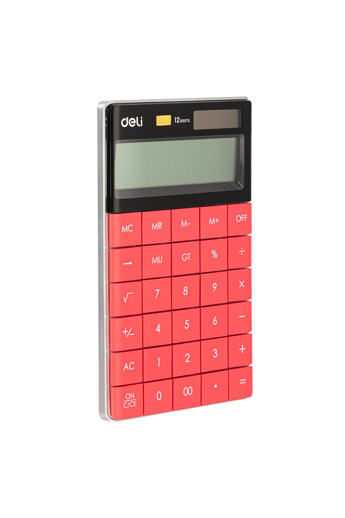 Deli Calculator De Birou Cu 12 Cifre, Modern, Red Deli - One Size