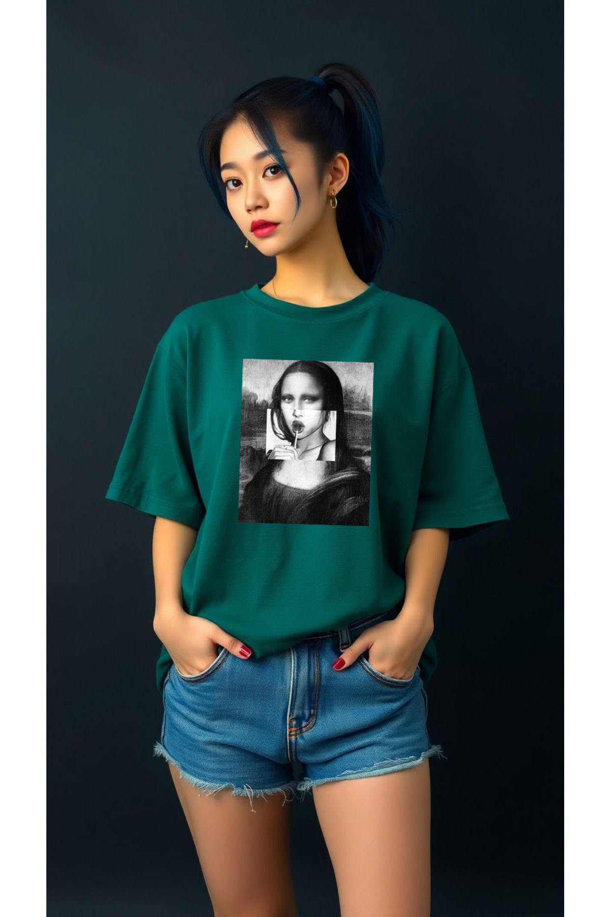 uyguntarz Mona Lisa Baskılı Tasarım Tshirt