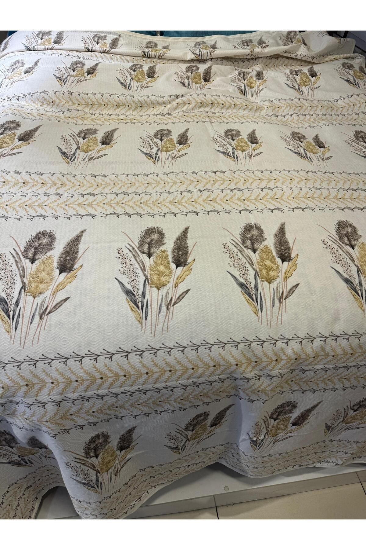 ŞENER HOME-Ekin Pattern Printed 200X240 Cm. Double (Battal) Single Pike - Brown 1