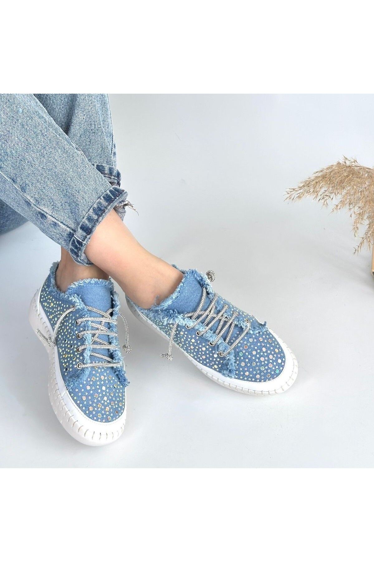 Zerenyus-Adidași cu șireturi Guja Blue Denim 4