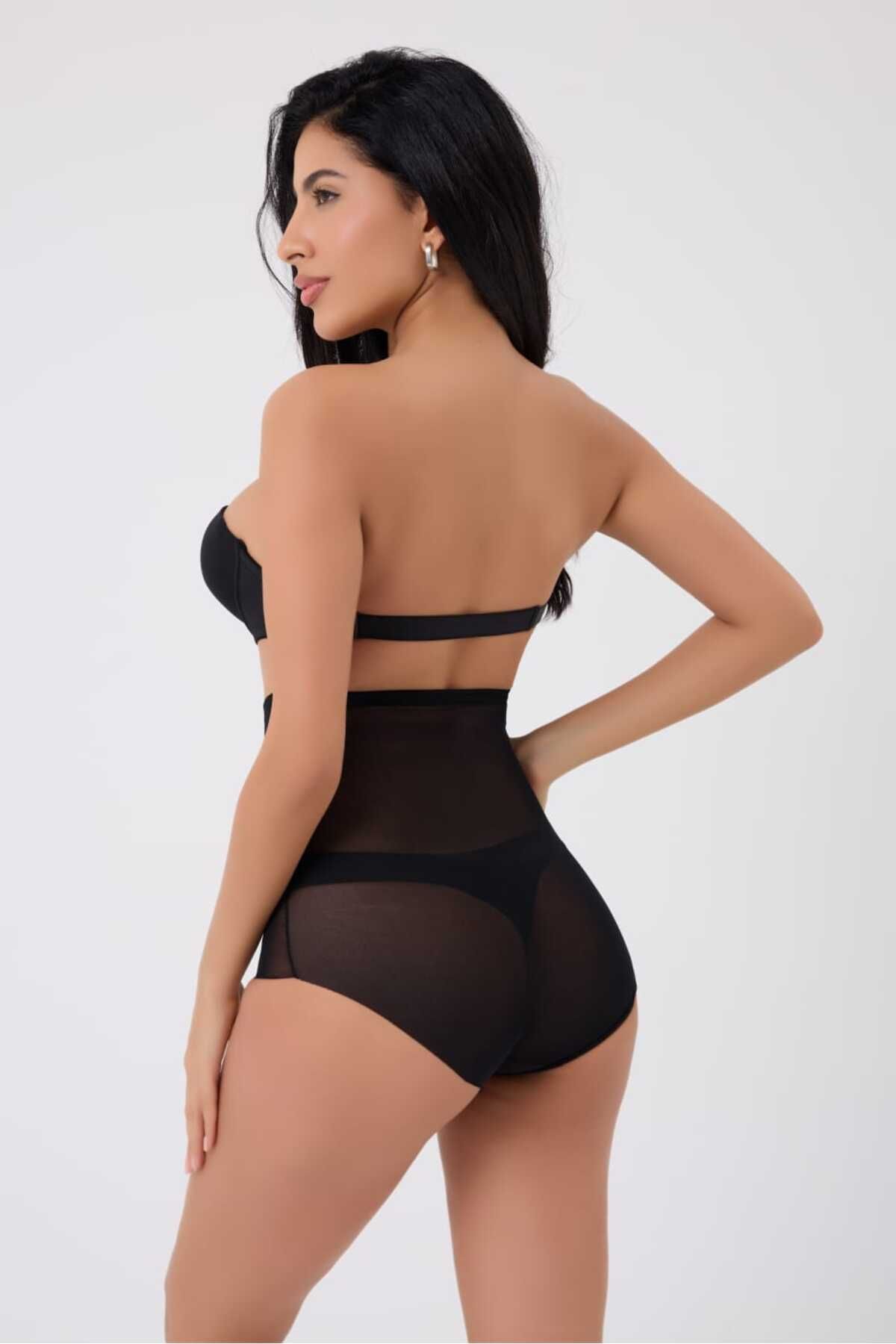 BELLİZZİ Kadın Lazer Kesim Tül Slip Korse 0006