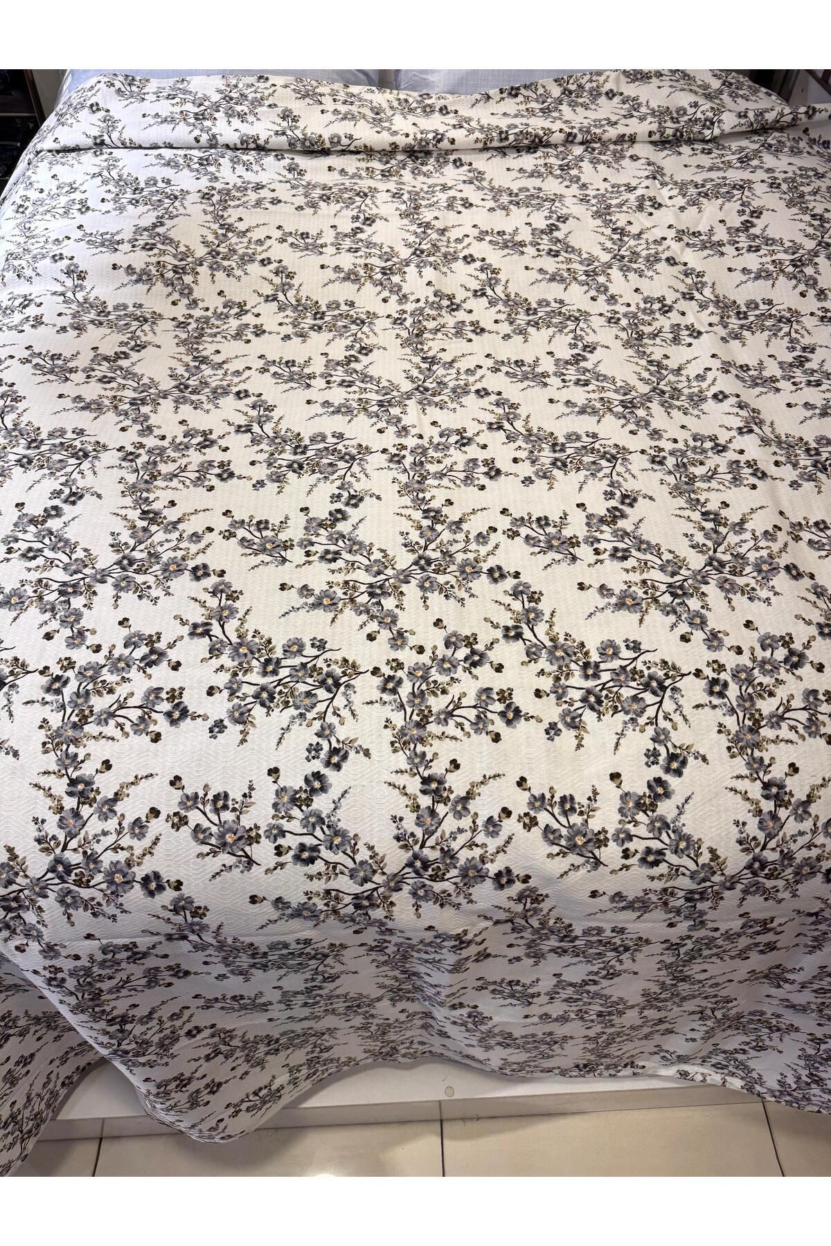 ŞENER HOME-Plum Branch Pattern Printed 200X240 Cm. Double (Battal) Single Pike 1