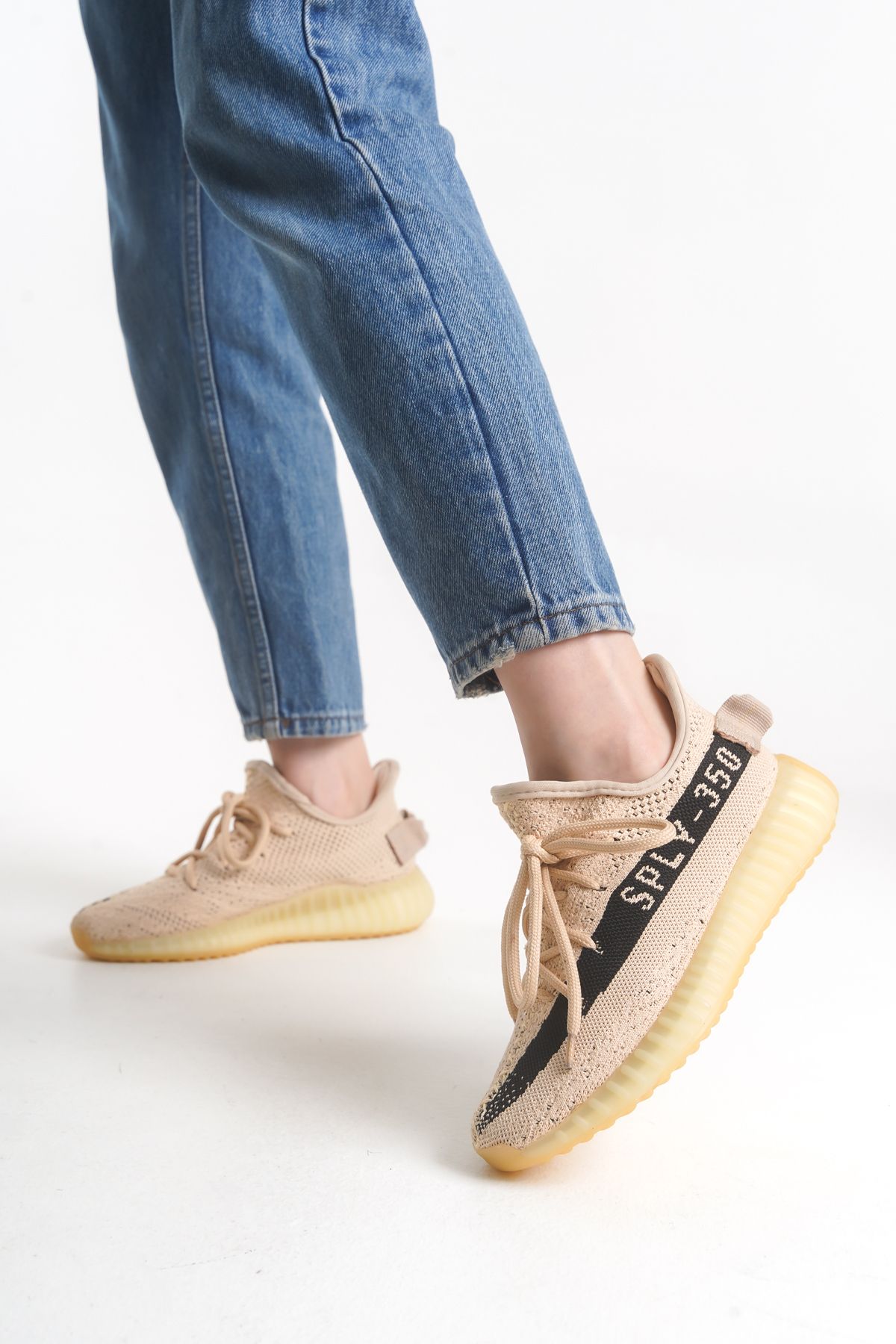 bronze ayakkabı Krem Siyah Unisex Rahat Sneaker