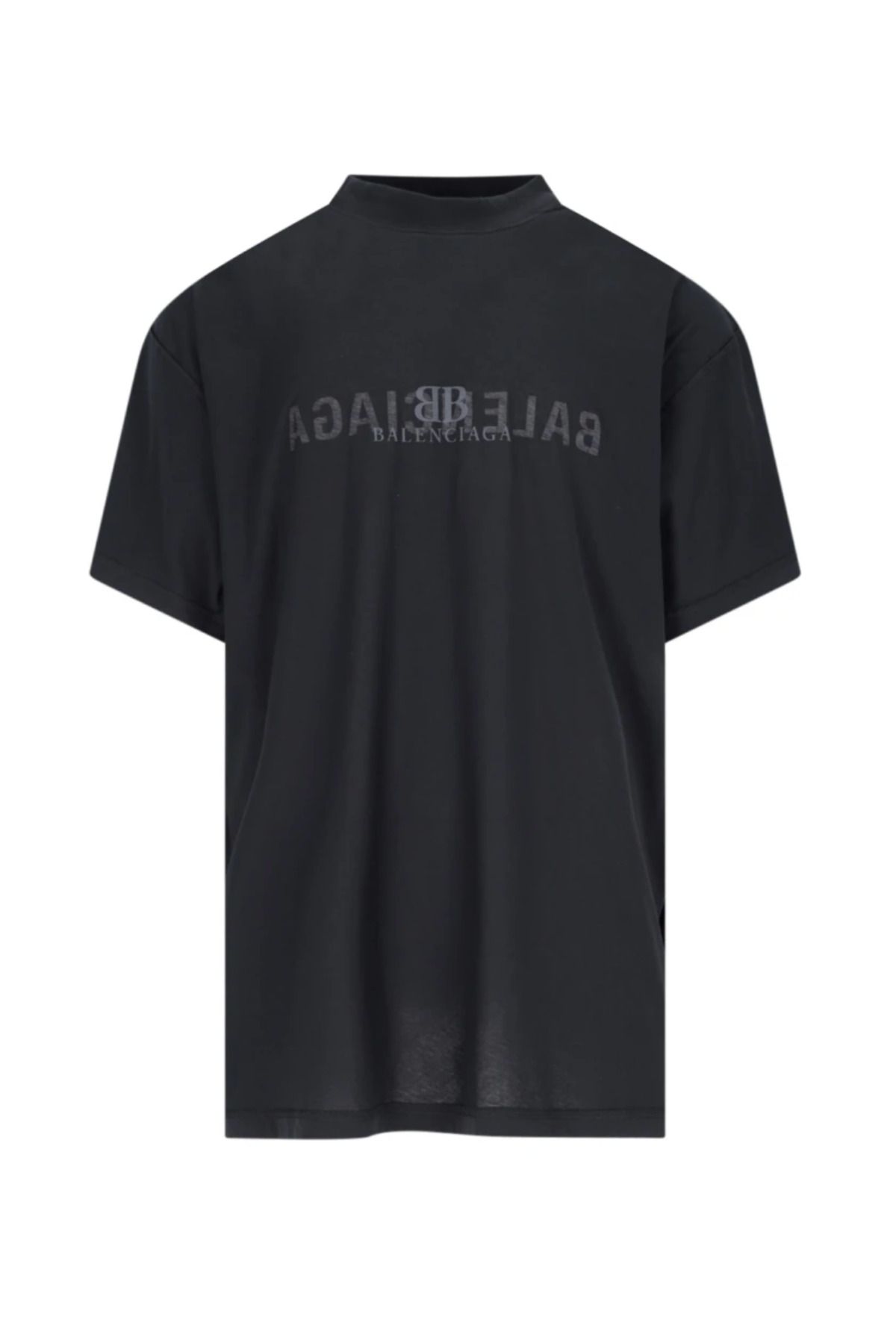 BrandsBoutique BB Mirrorred Logo Loose Fit Siyah Tshirt