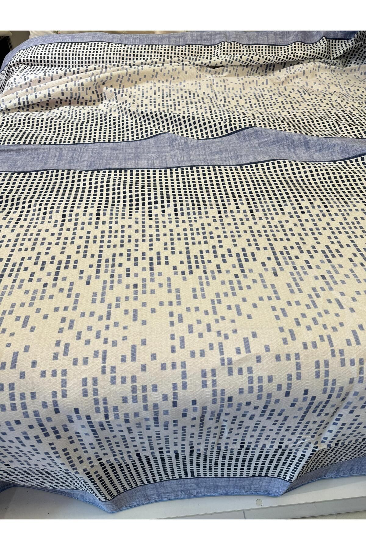 ŞENER HOME-Blue Single Section Patterned Pike - 150x240 Cm 6