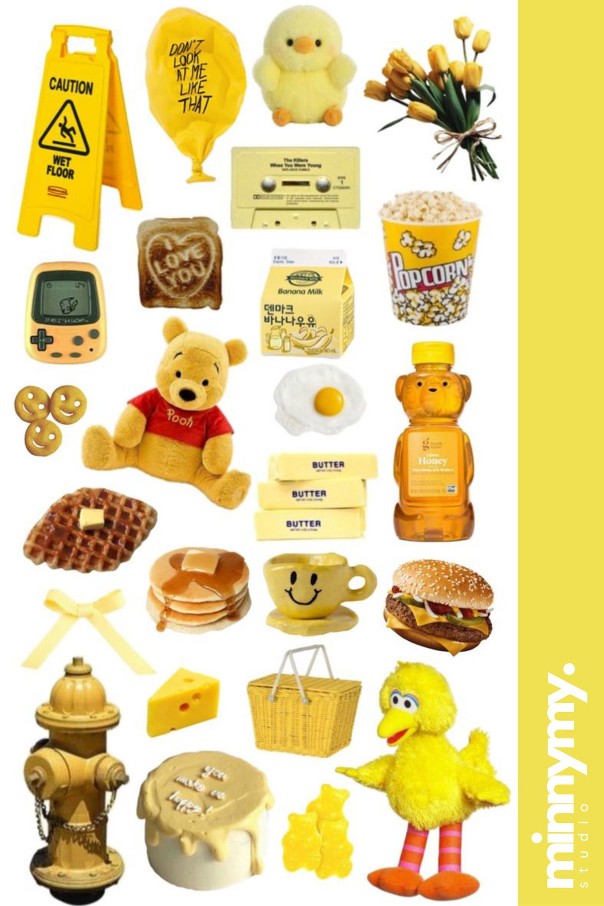 Minnymy Yellow Collection Vintage Sticker, Çıkartma, Ajanda, Günlük, Planlayıcı, Bullet Journal , Scrapbook