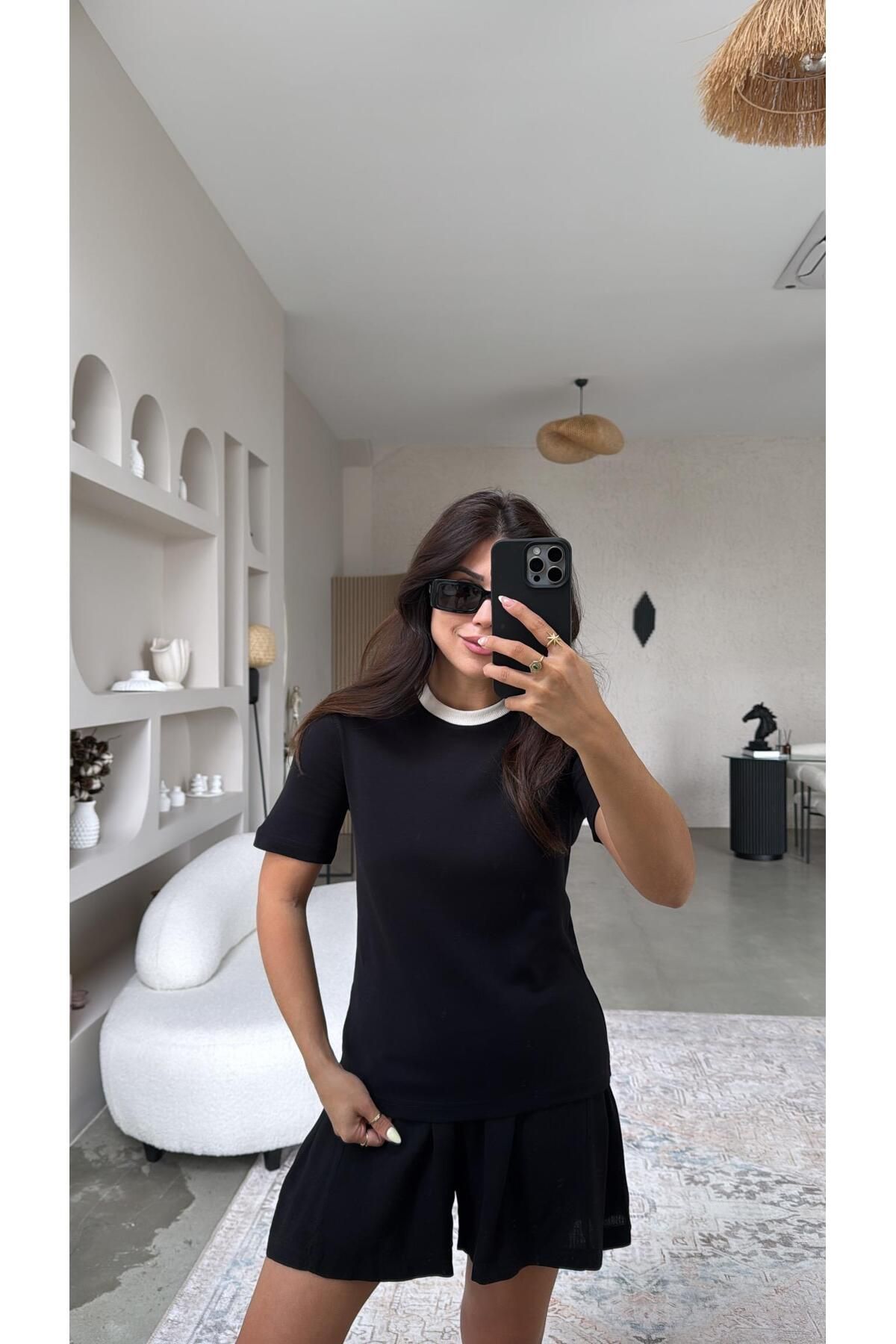Buket Teke Siyah Massi Bisiklet Yaka Tshirt